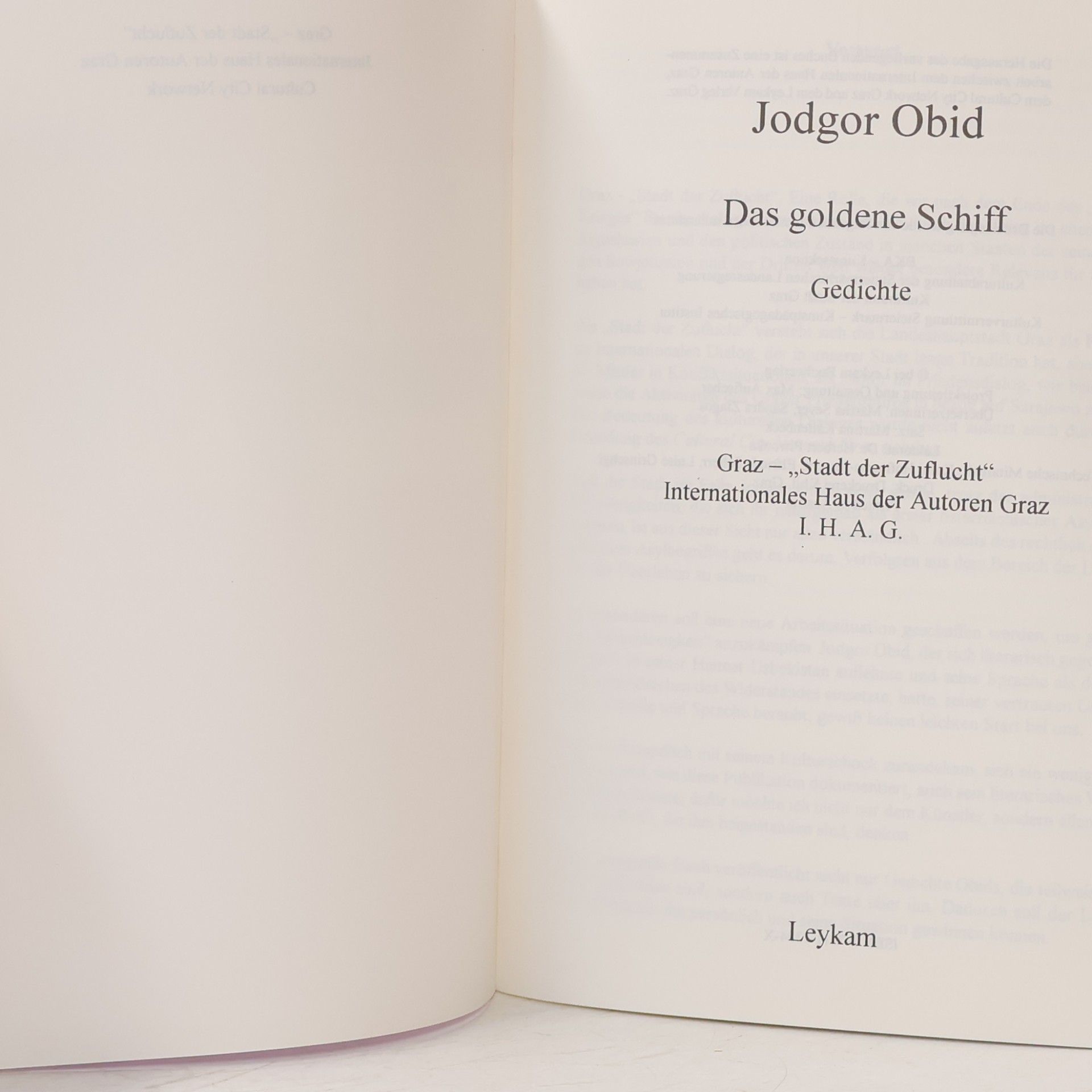 Jodgor Obid Das goldene Schiff: Gedichte