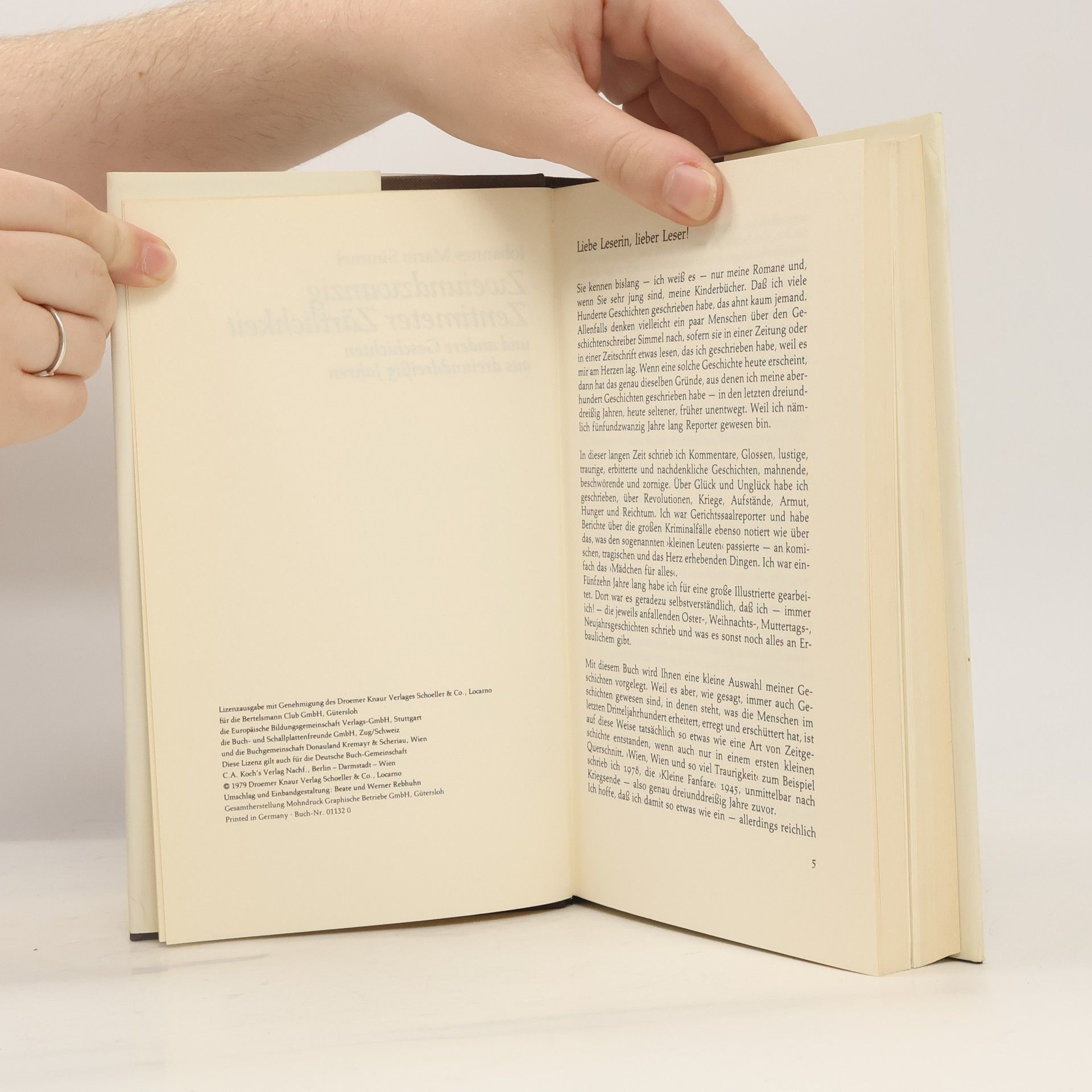 Johannes Mario Simmel Zweiundzwanzig Zentimeter Zärtlichkeit