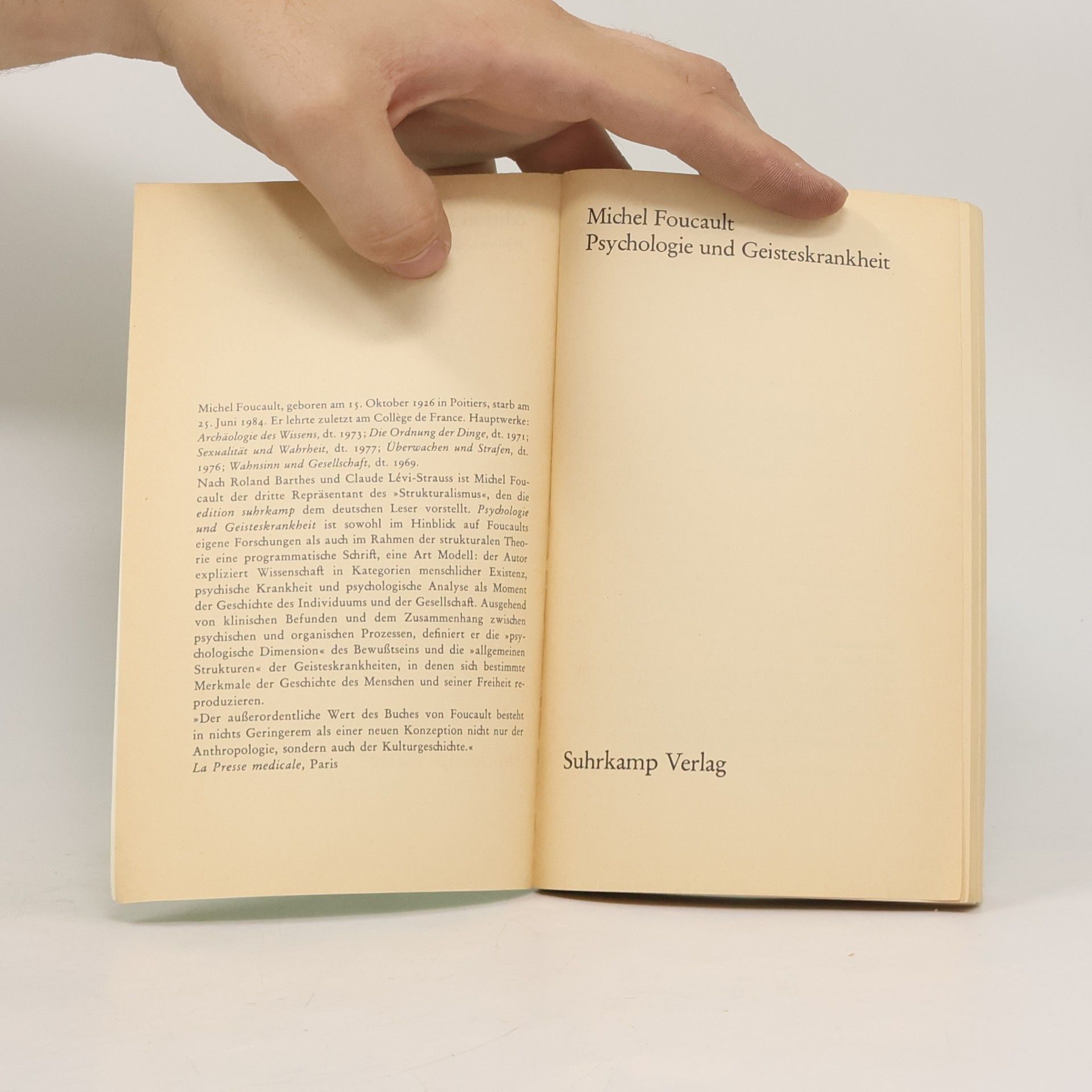 Michel Foucault Psychologie und Geisteskrankheit