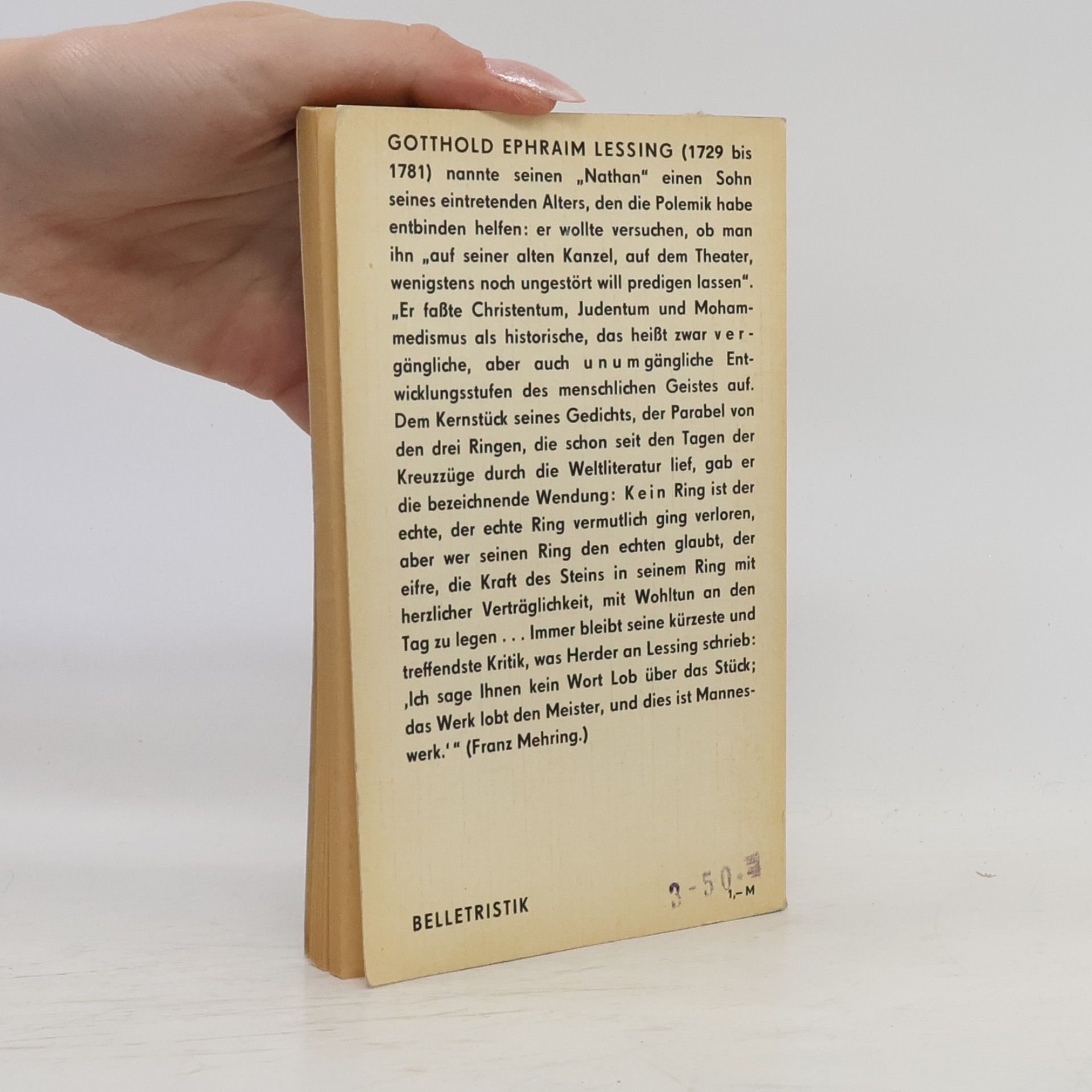 Gotthold Ephraim Lessing Nathan der Weise