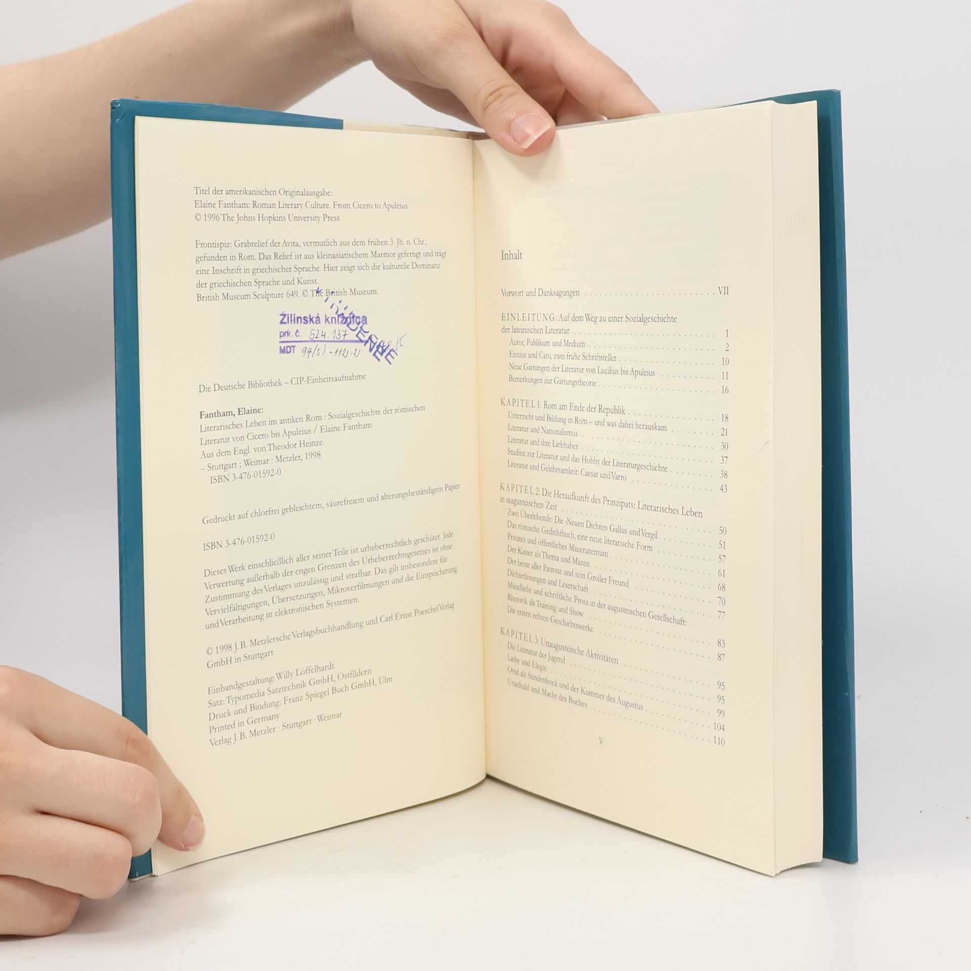 Elaine Fantham Literarisches Leben im antiken Rom