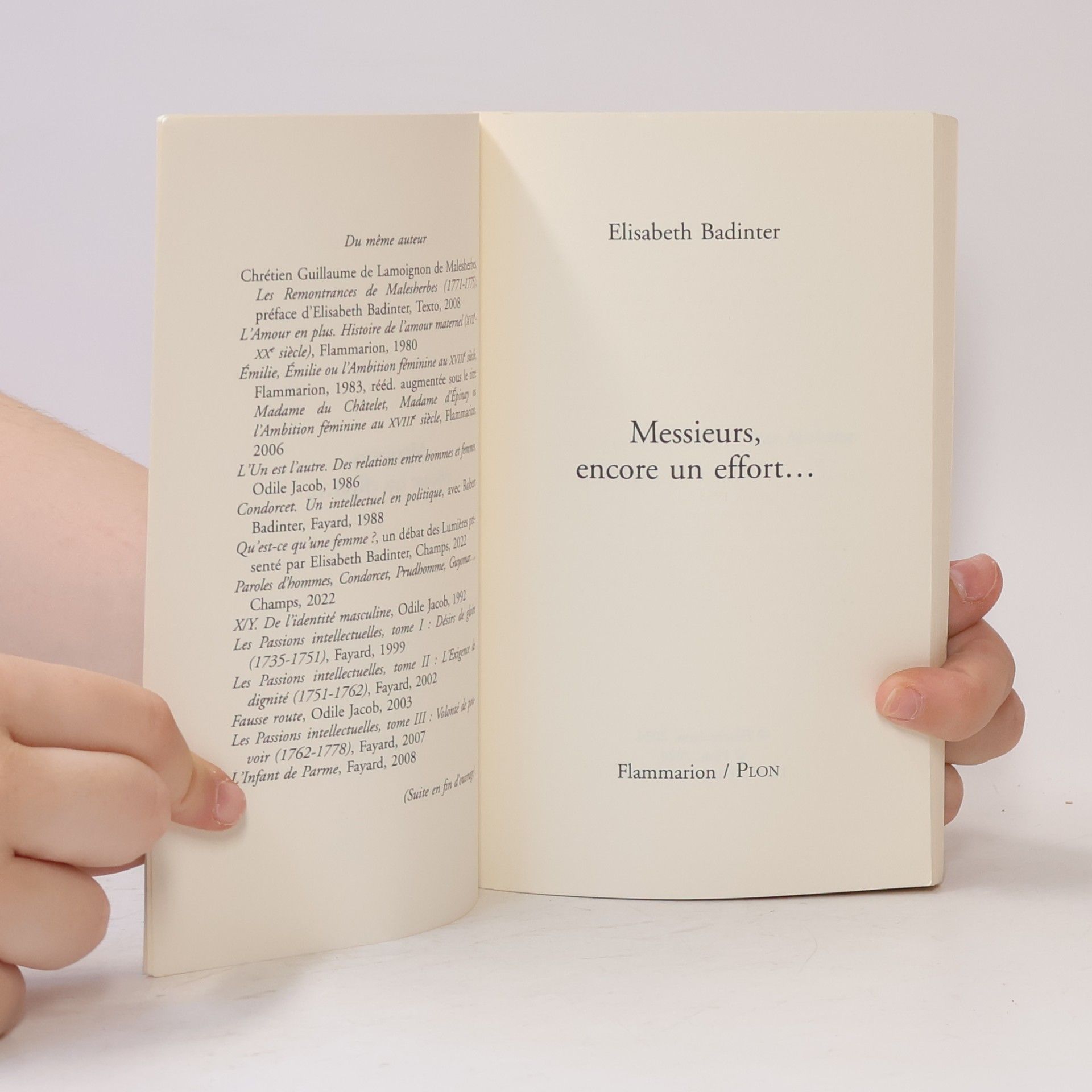 Élisabeth Badinter Messieurs, encore un effort...