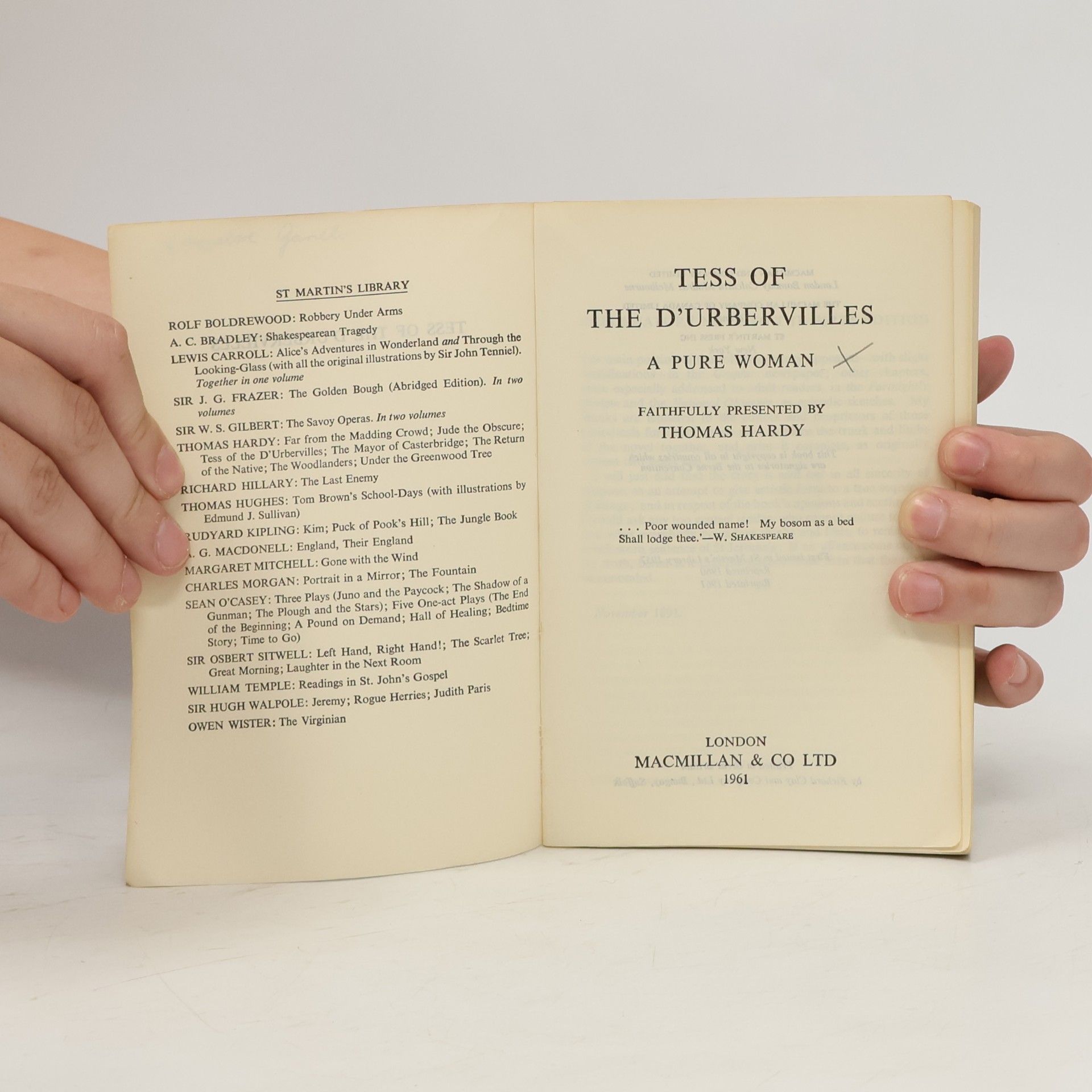 Thomas Hardy Tess of the d'Urbervilles