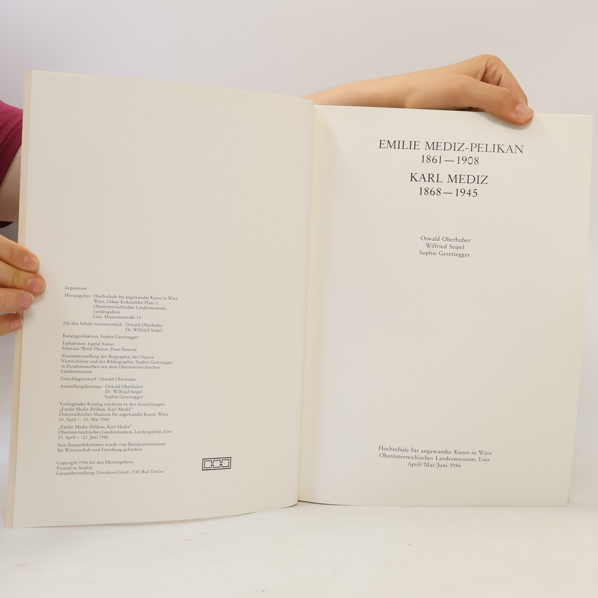 Oswald Oberhuber Emilie Mediz-Pelikan, Karl Mediz