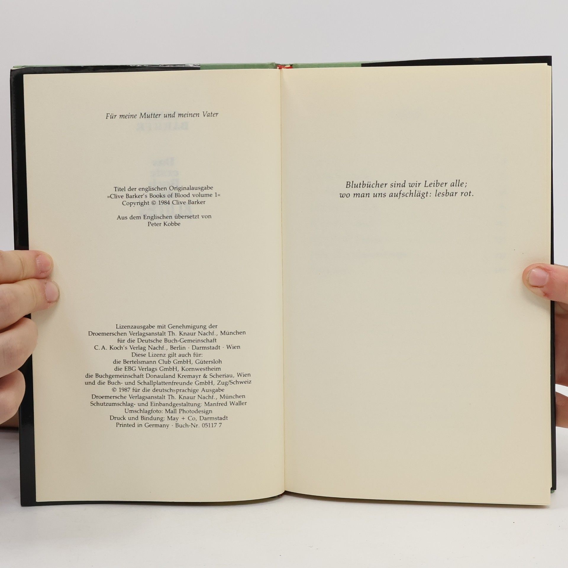 Clive Barker Das erste Buch des Blutes