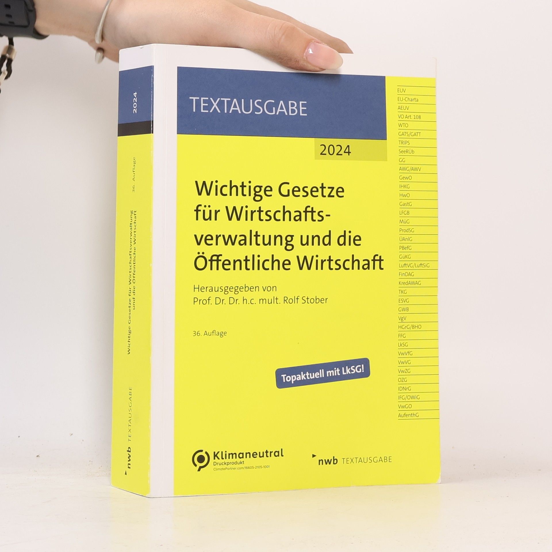 Wichtige Gesetze für Wirtschaftsverwaltung und die Öffentliche Wirtschaft
