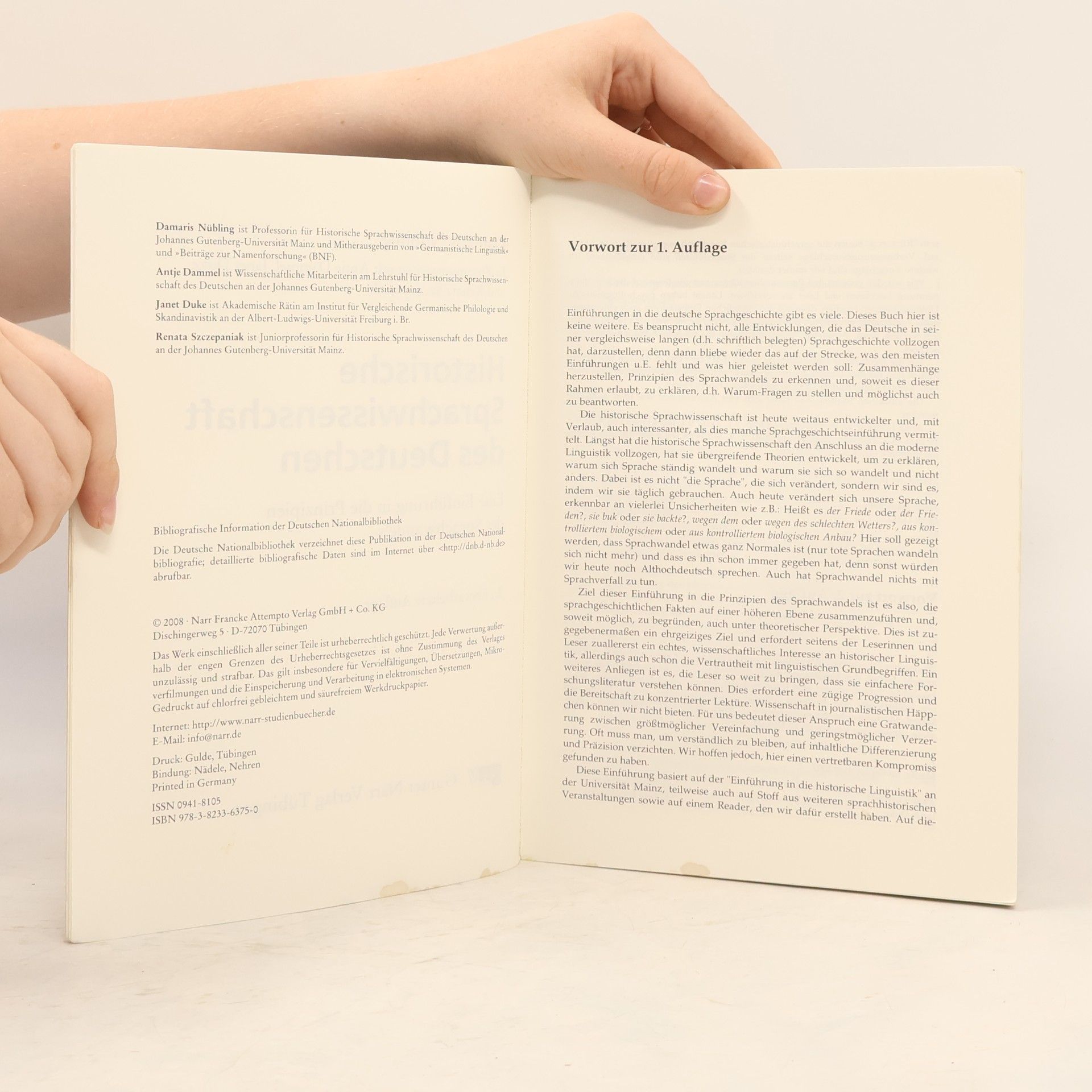 Damaris Nübling Narr Studienbücher: Historische Sprachwissenschaft des Deutschen