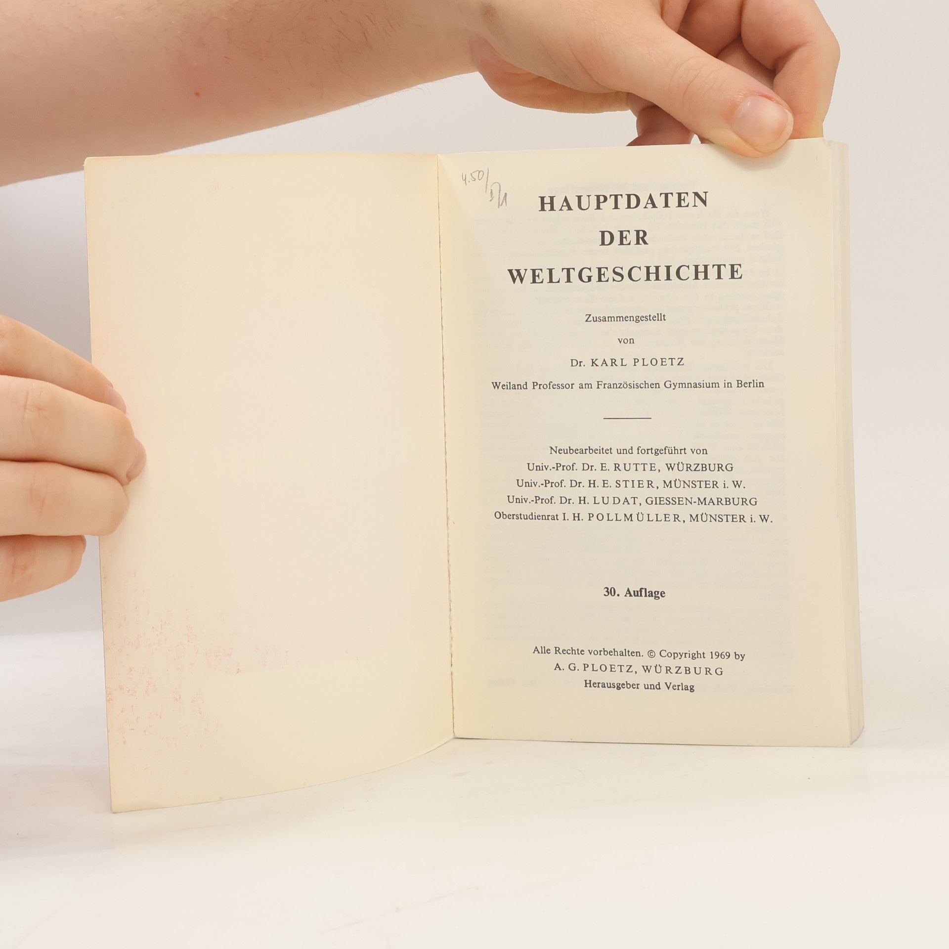Karl Ploetz Hauptdaten der Weltgeschichte