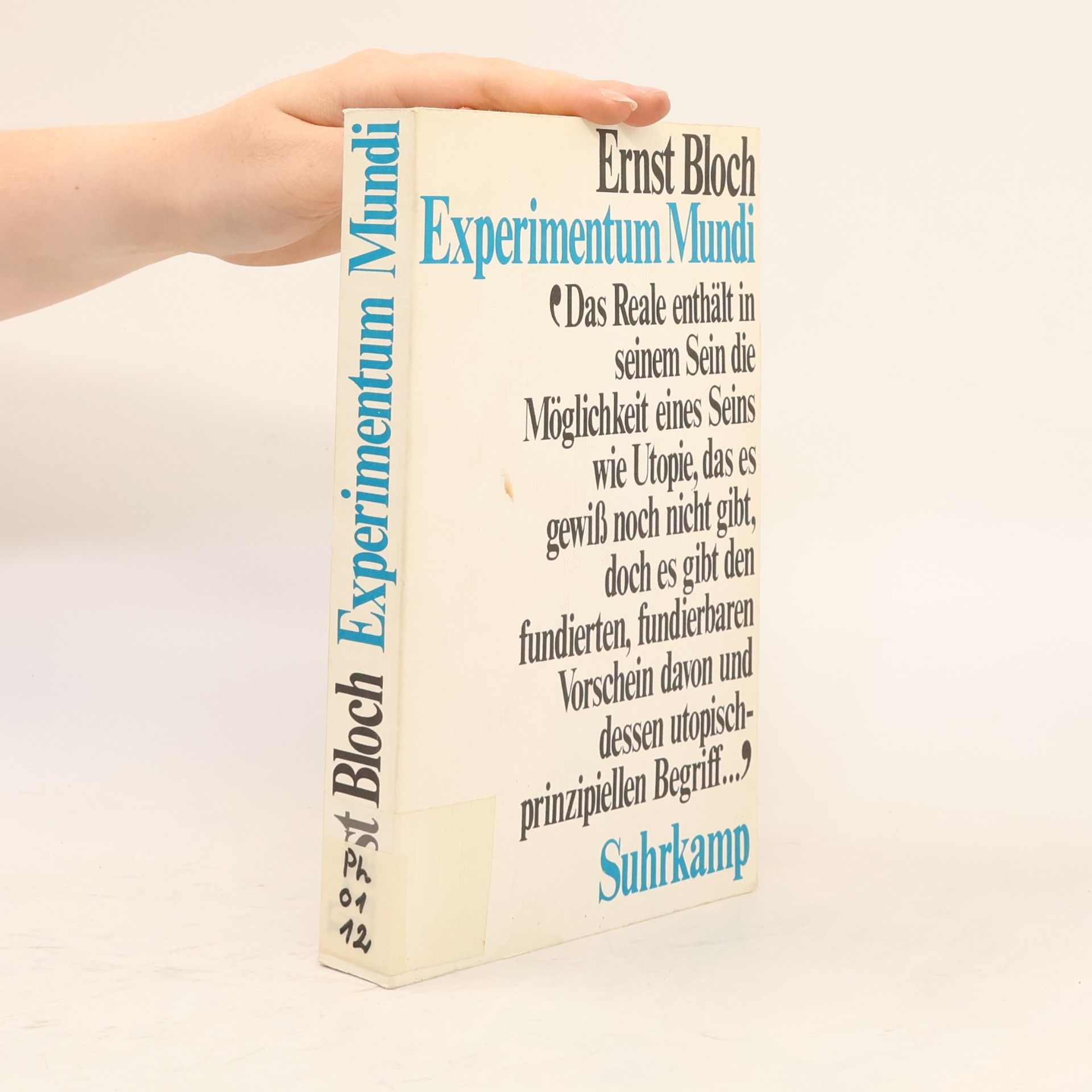 Ernst Bloch Experimentum mundi