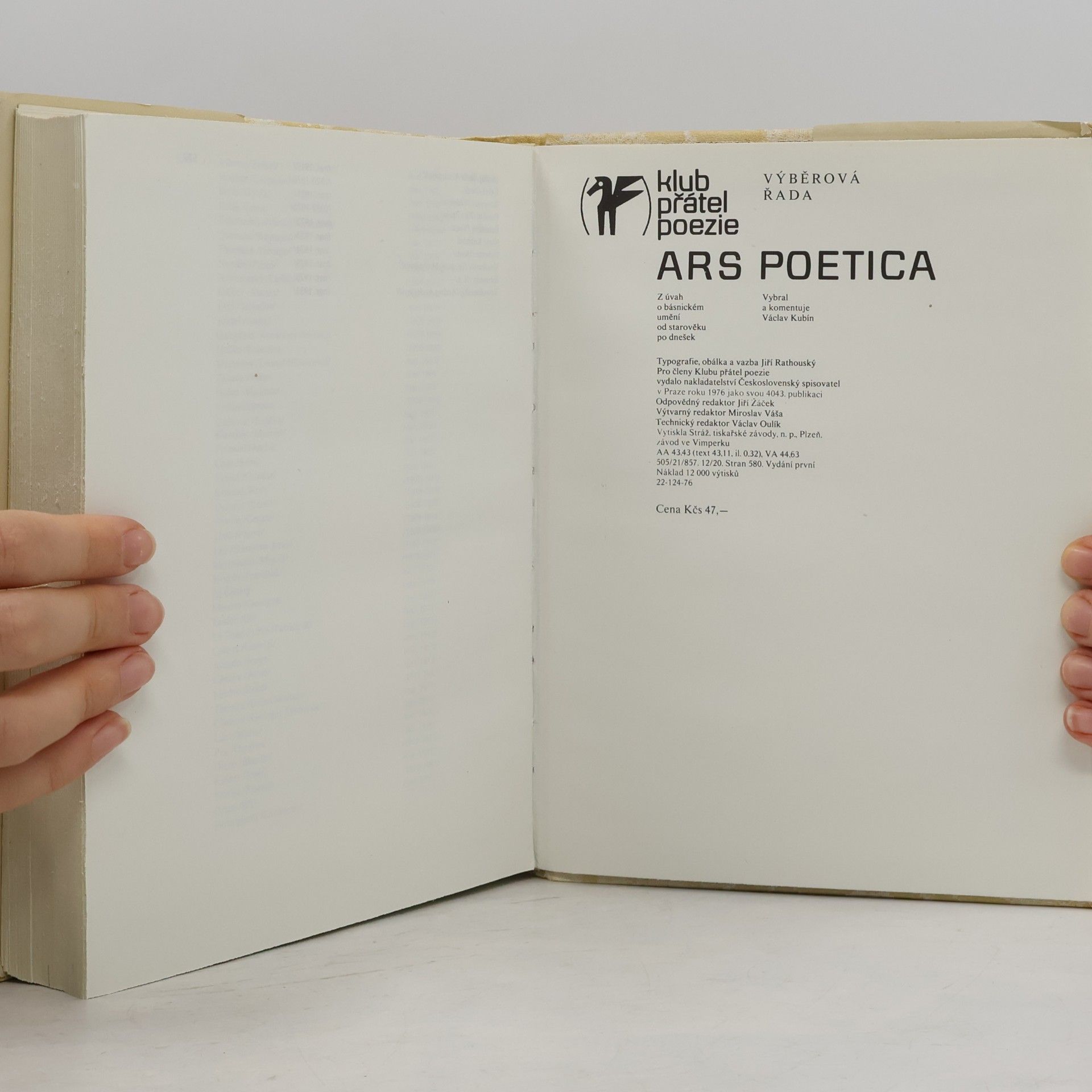 Václav Kubín Ars poetica