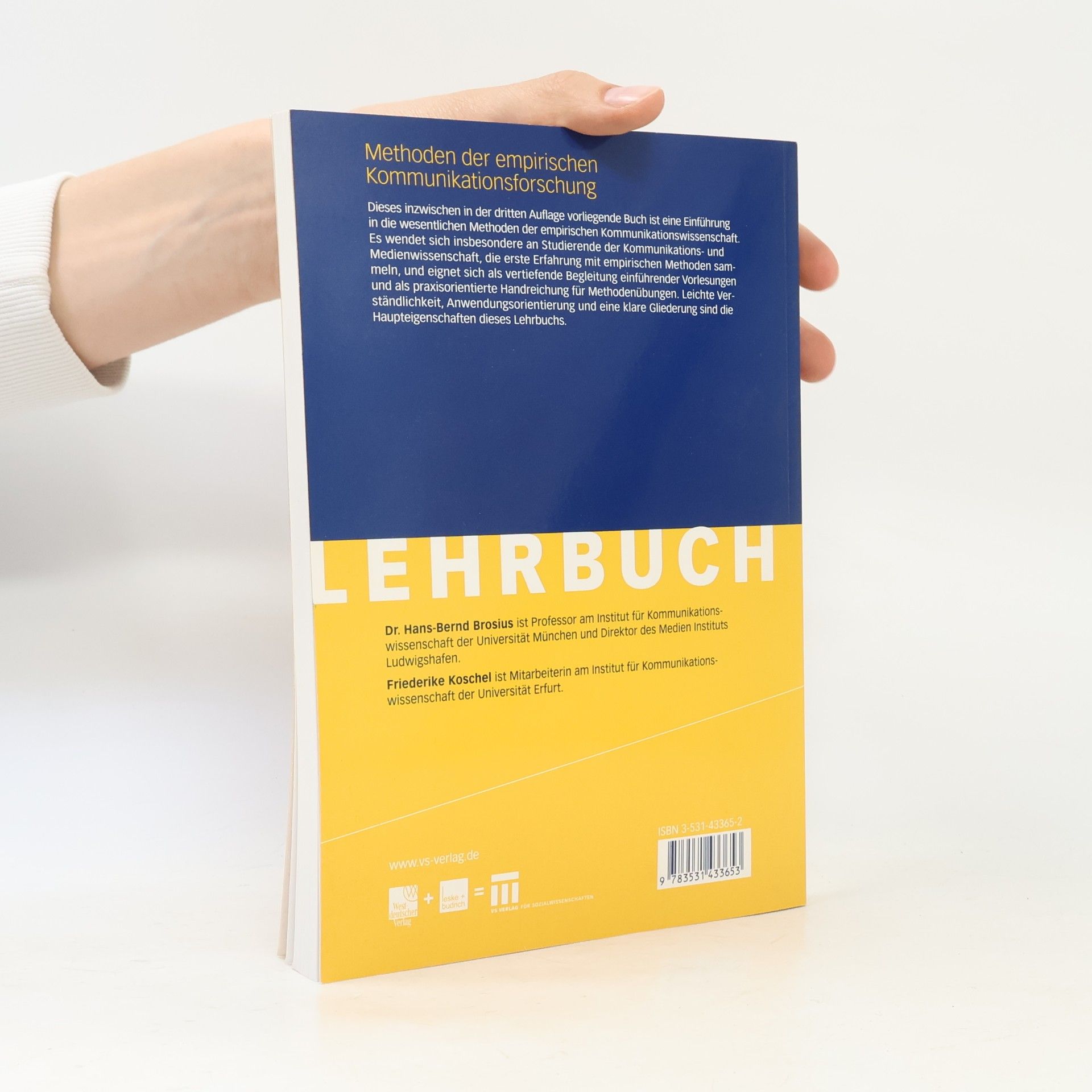 Hans Bernd Brosius Methoden der empirischen Kommunikationsforschung