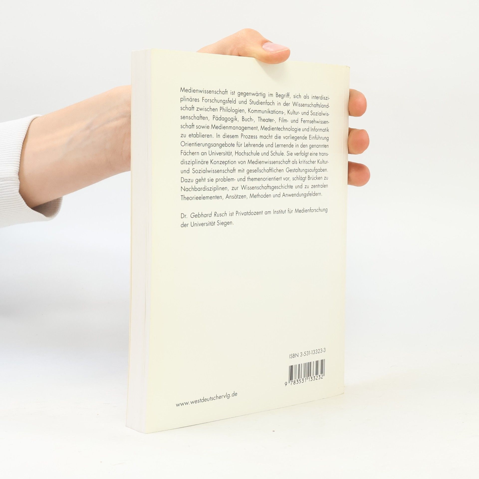 Gebhard Rusch Einführung in die Medienwissenschaft