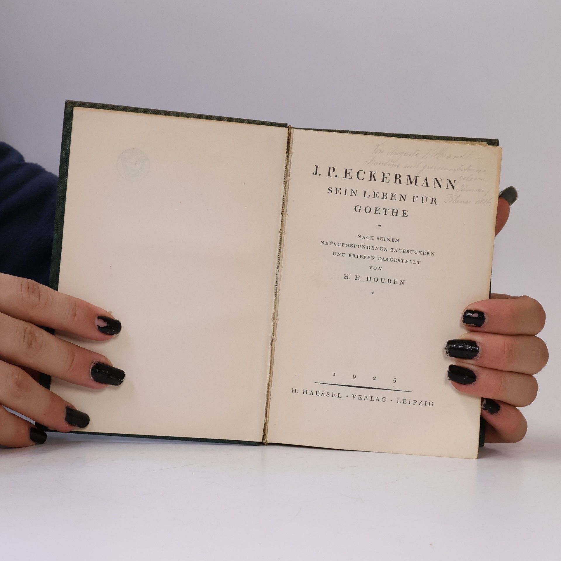 Heinrich Hubert Houben J. P. Eckermann, sein Leben für Goethe