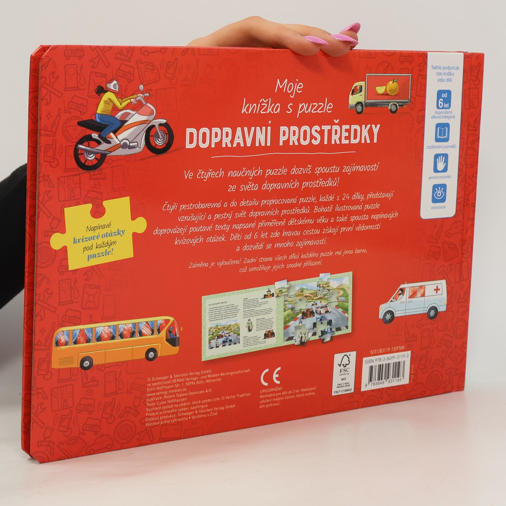 Luise Holthausen Mojde knížka s puzzle. Dopravní prostředky