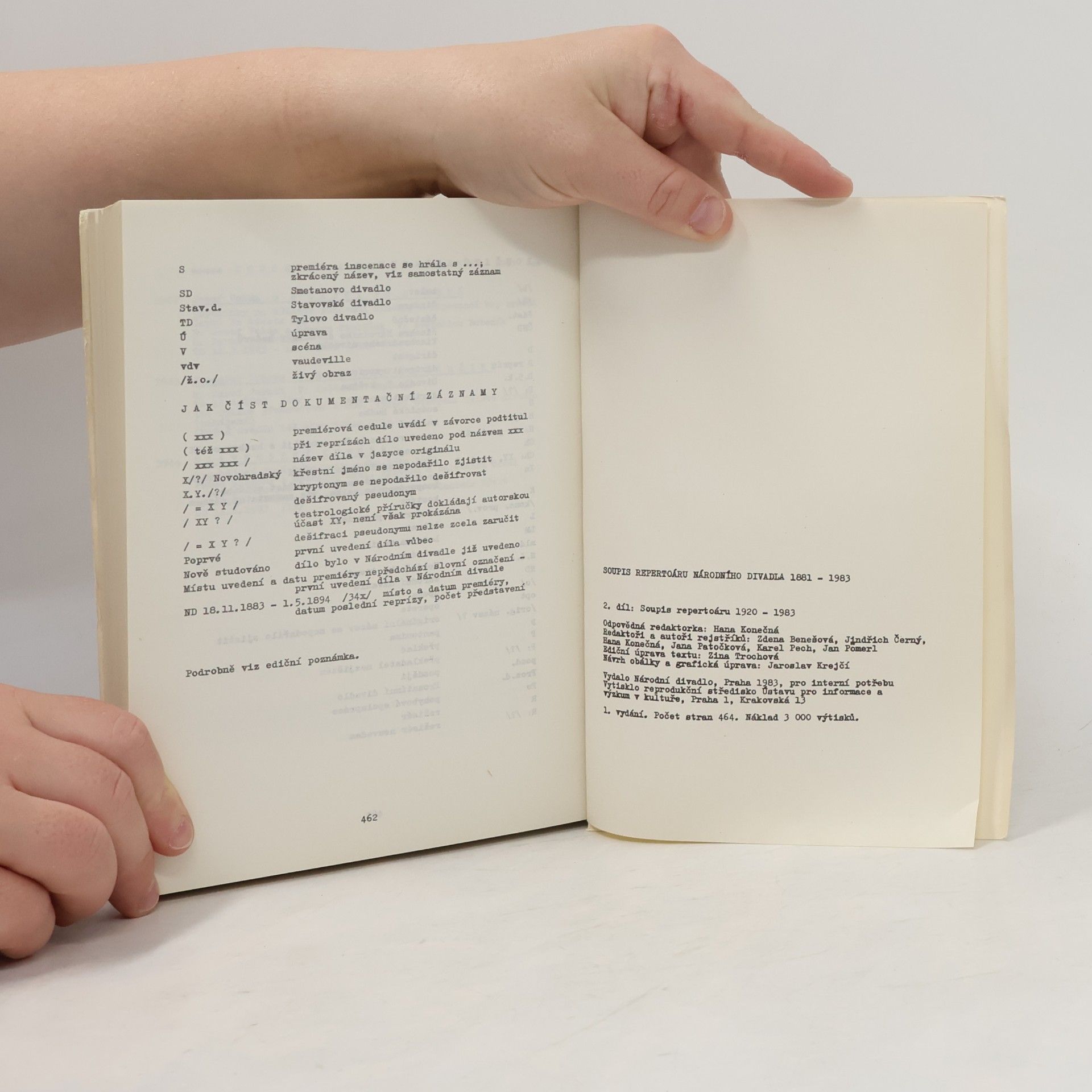 Hana Konečná Soupis repertoáru Národního divadla v Praze 1881-1983 2