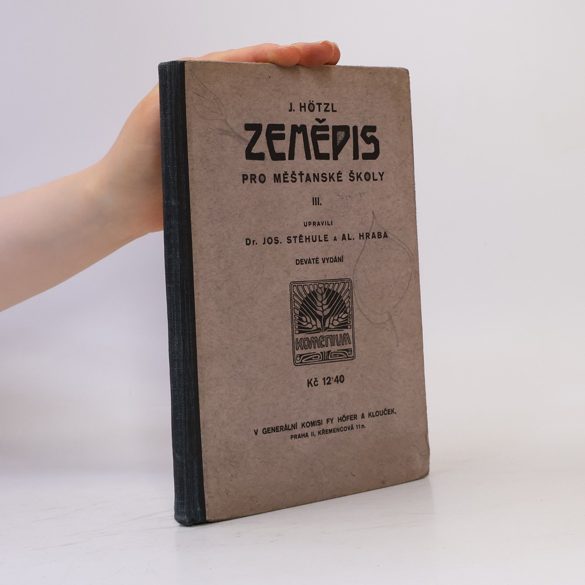 J. Hötzl Zeměpis pro školy měšťanské III