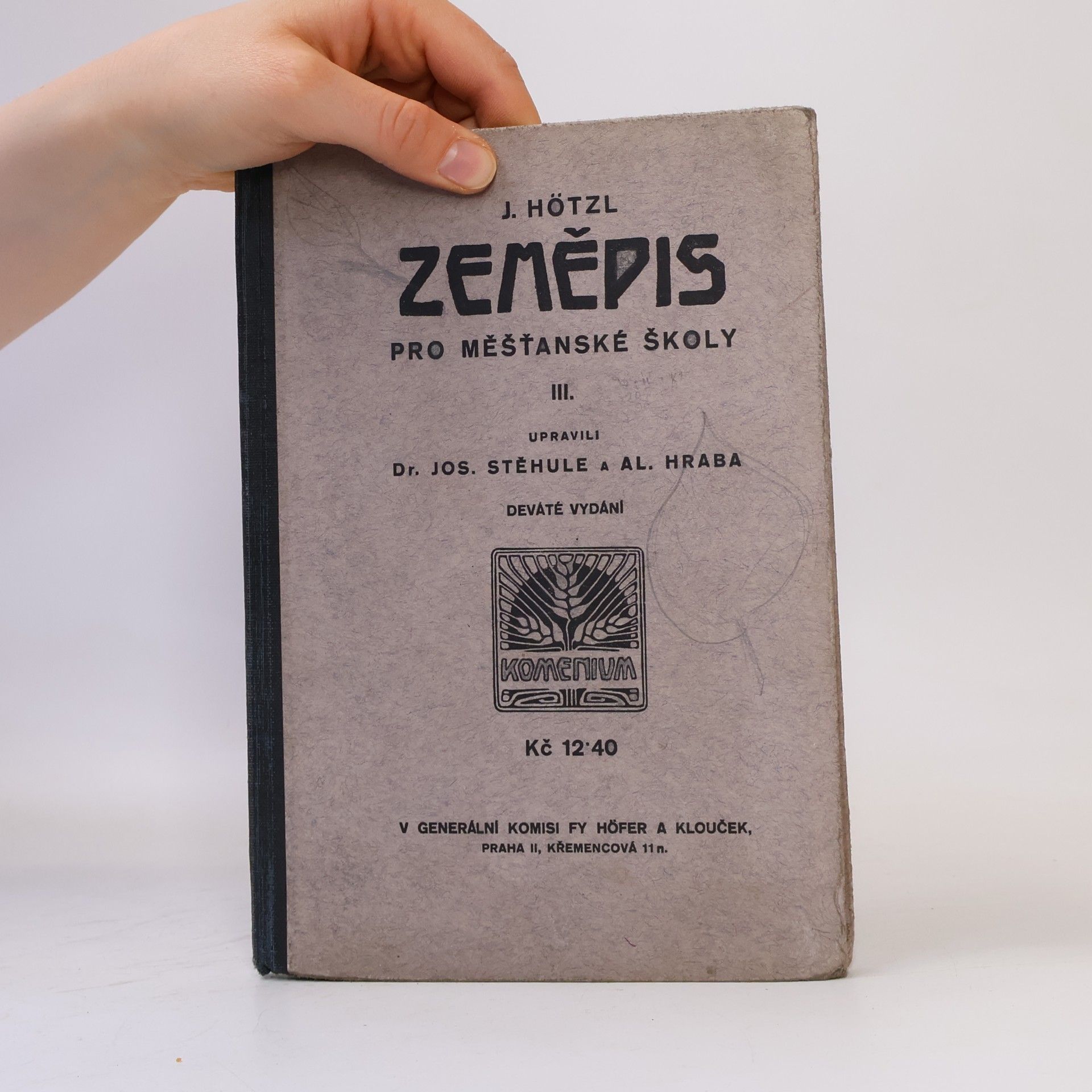 J. Hötzl Zeměpis pro školy měšťanské III