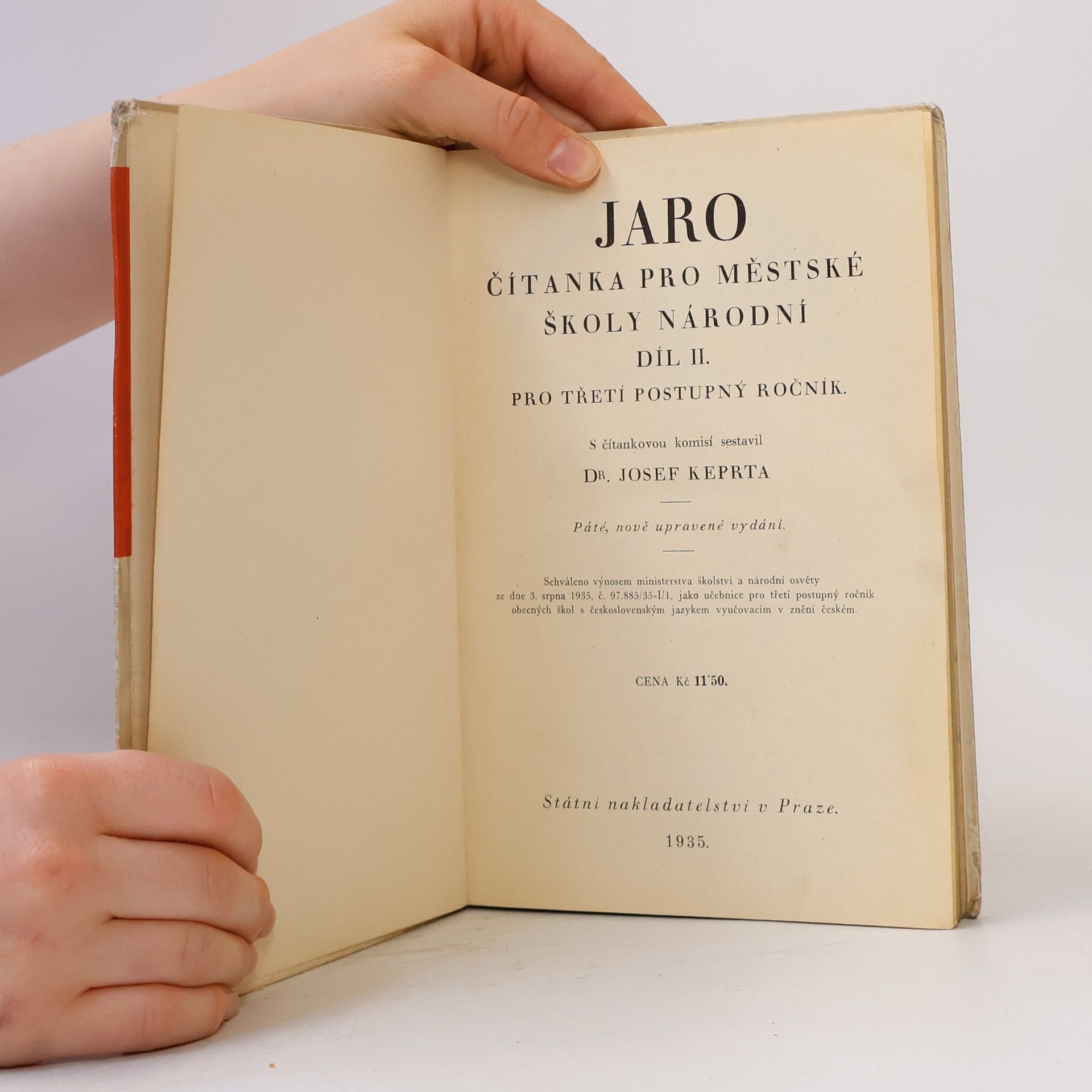 Josef Keprta Jaro - čítanka pro městské školy národní Díl II.