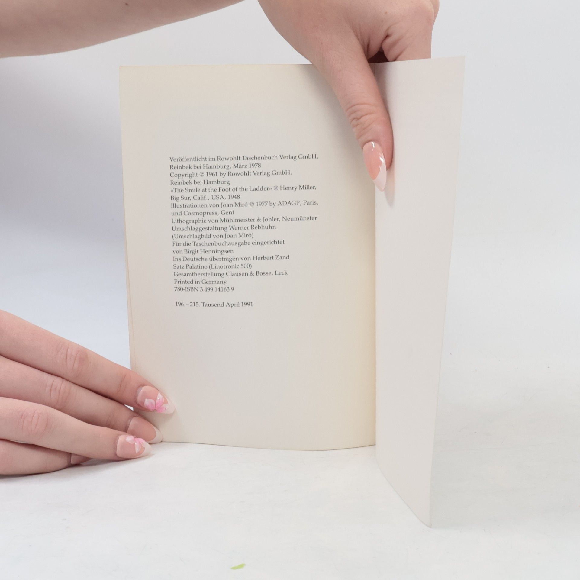 Henry Miller Das Lächeln am Fuße der Leiter