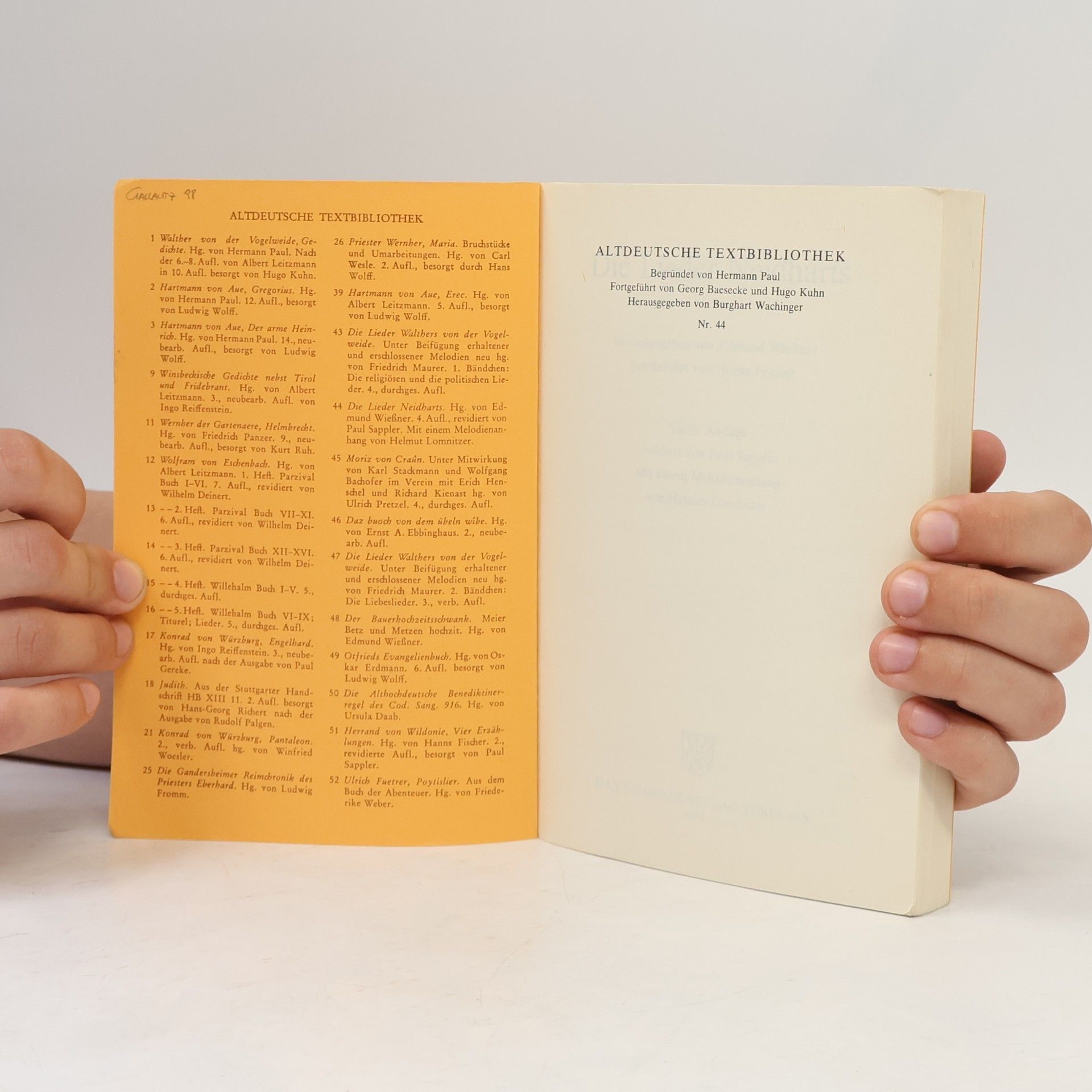 Neidhart Altdeutsche Textbibliothek - 44: Die Lieder Neidharts