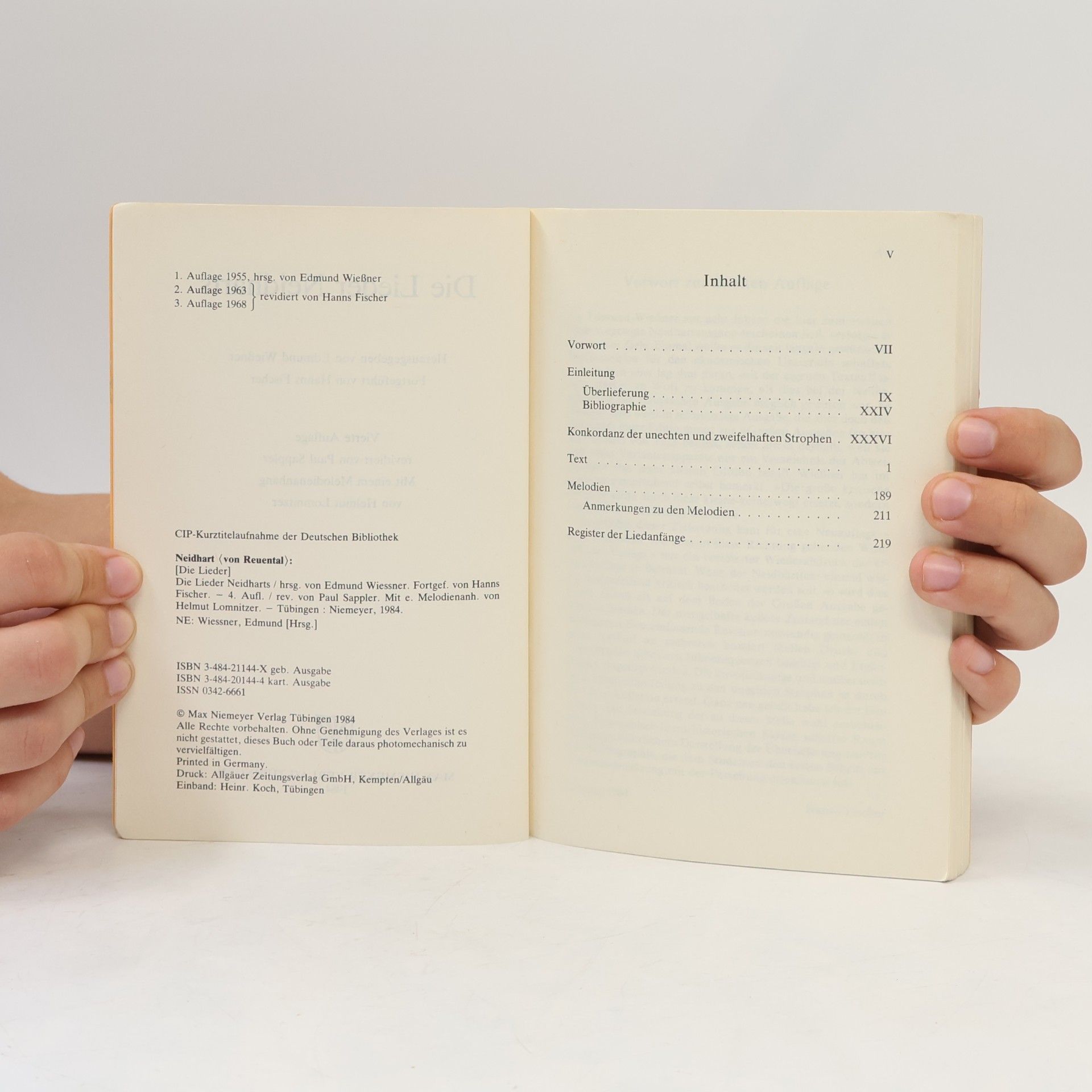 Neidhart Altdeutsche Textbibliothek - 44: Die Lieder Neidharts