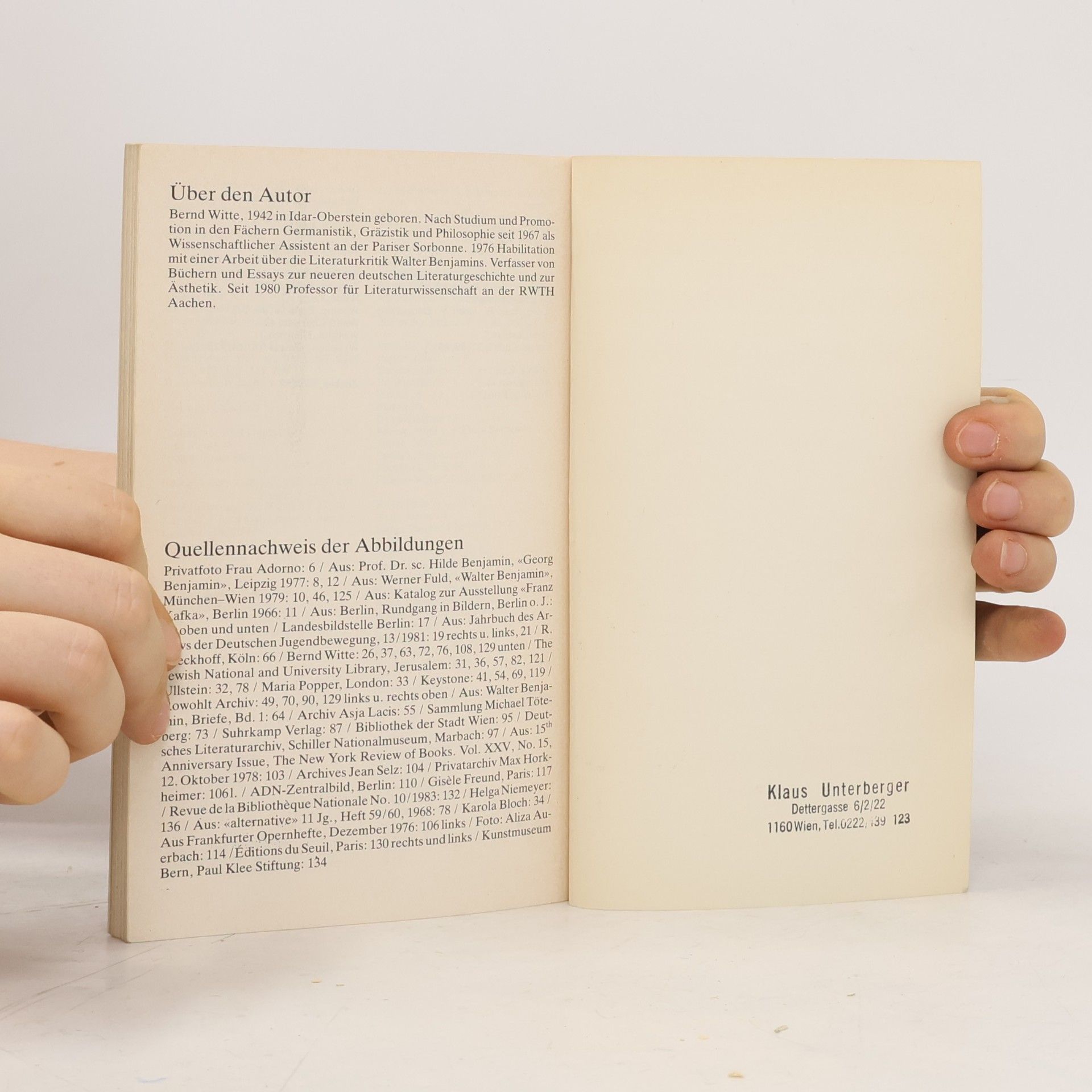 Bernd Witte Walter Benjamin : mit Selbstzeugnissen und Bilddokumente