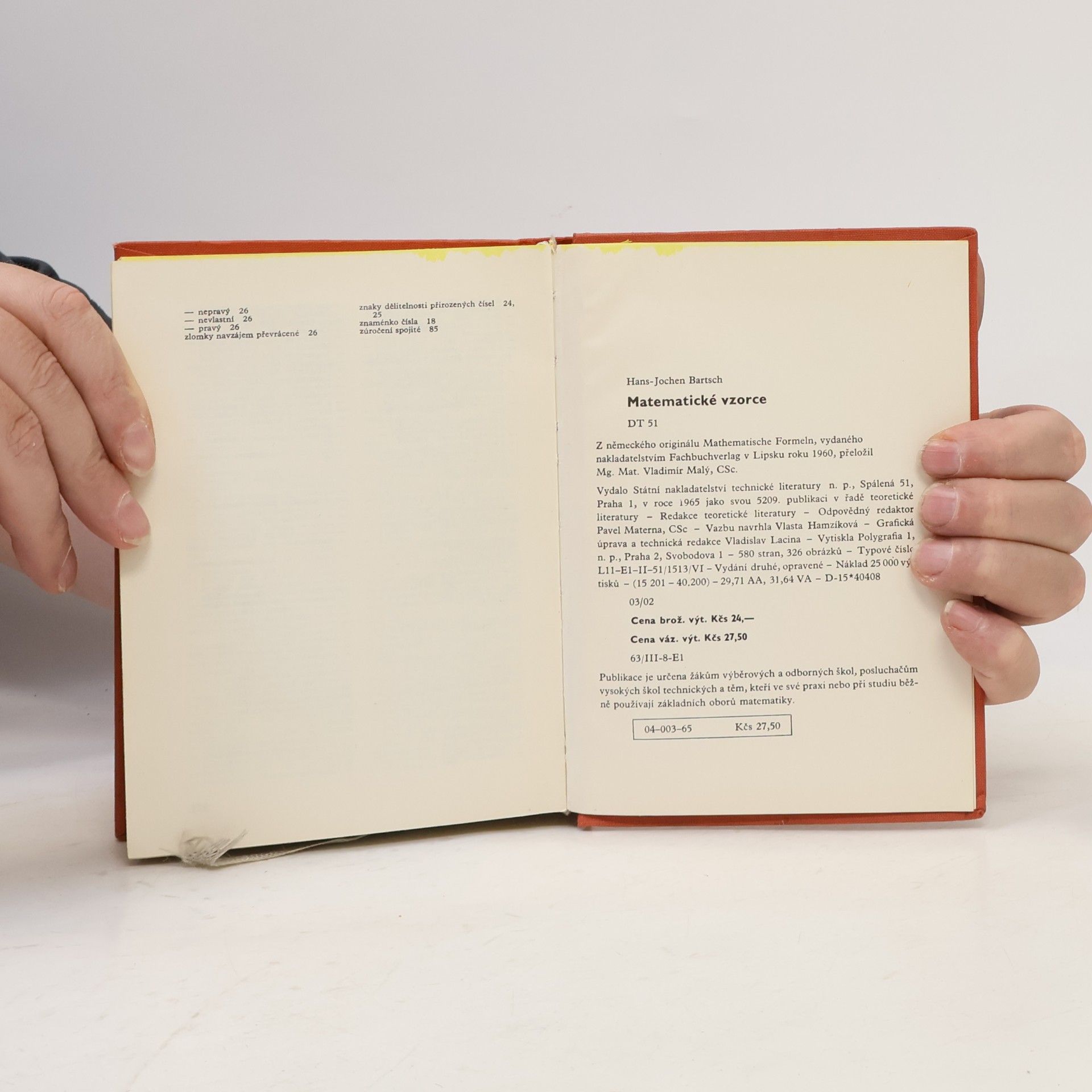 Hans Jochen Bartsch Matematické vzorce