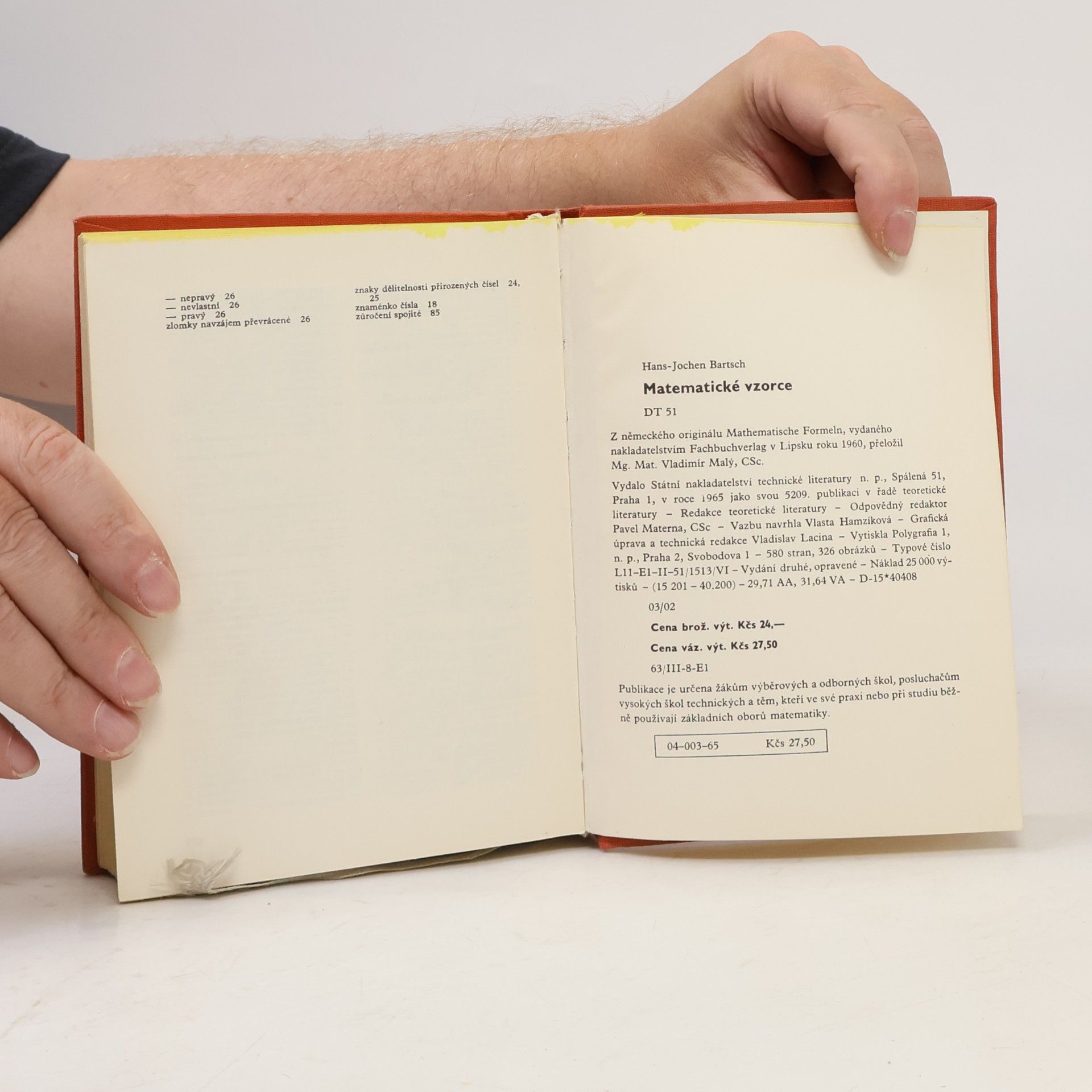 Hans Jochen Bartsch Matematické vzorce