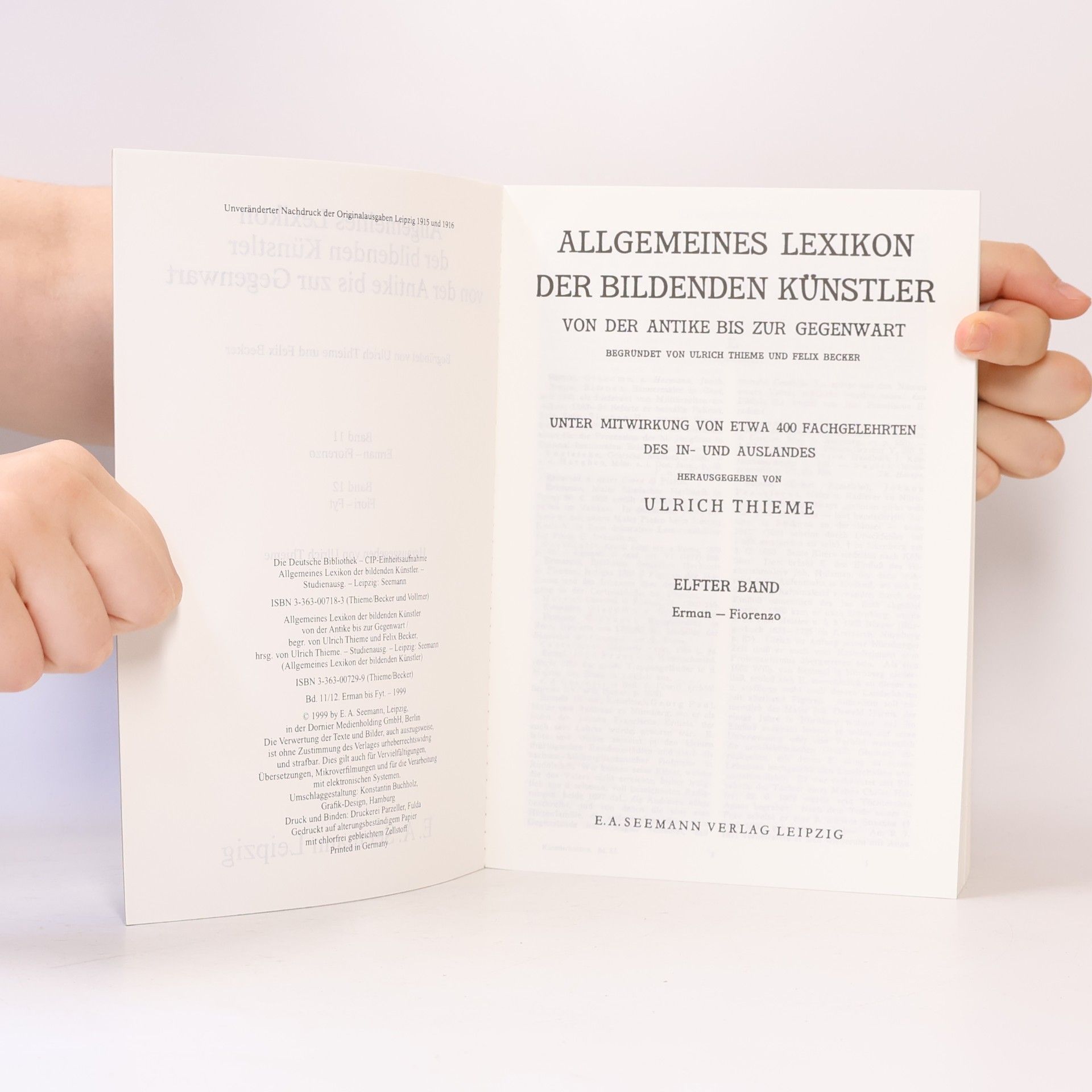Autorenkollektiv Allgemeines Lexikon der bildenden Künstler von der Antike zur Gegenwart 11/12. Erman bis Fyt