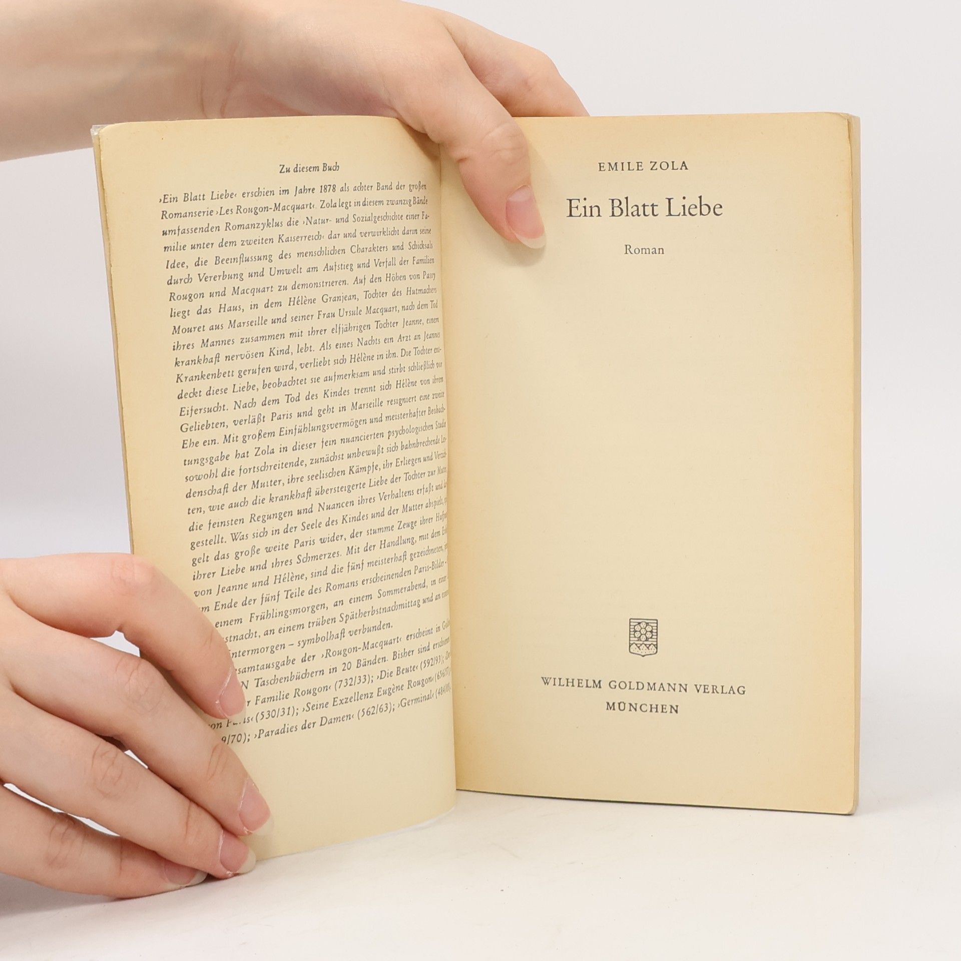 Émile Zola Ein Blatt Liebe