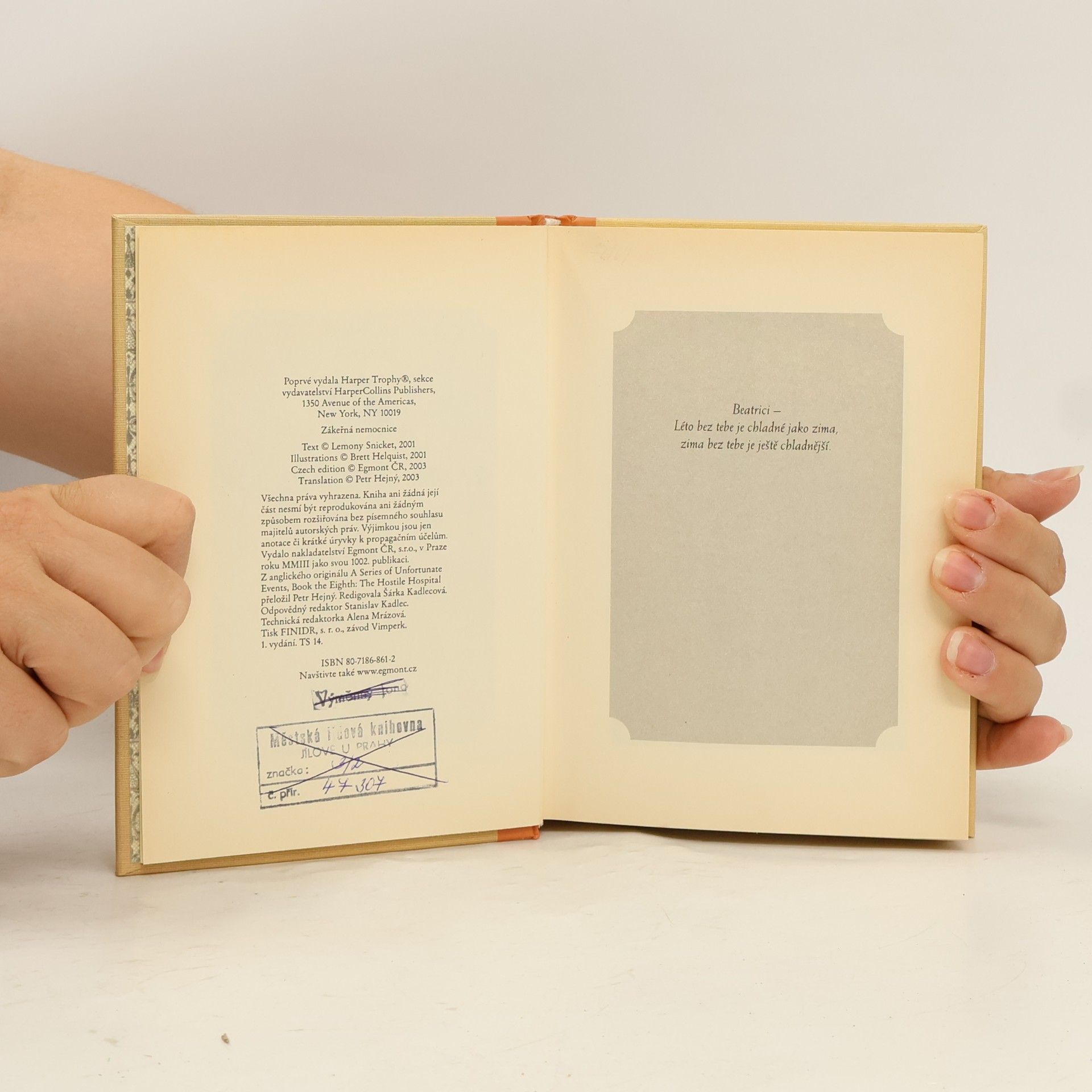 Lemony Snicket Řada nešťastných příhod. Kniha osmá. Zákeřná nemocnice