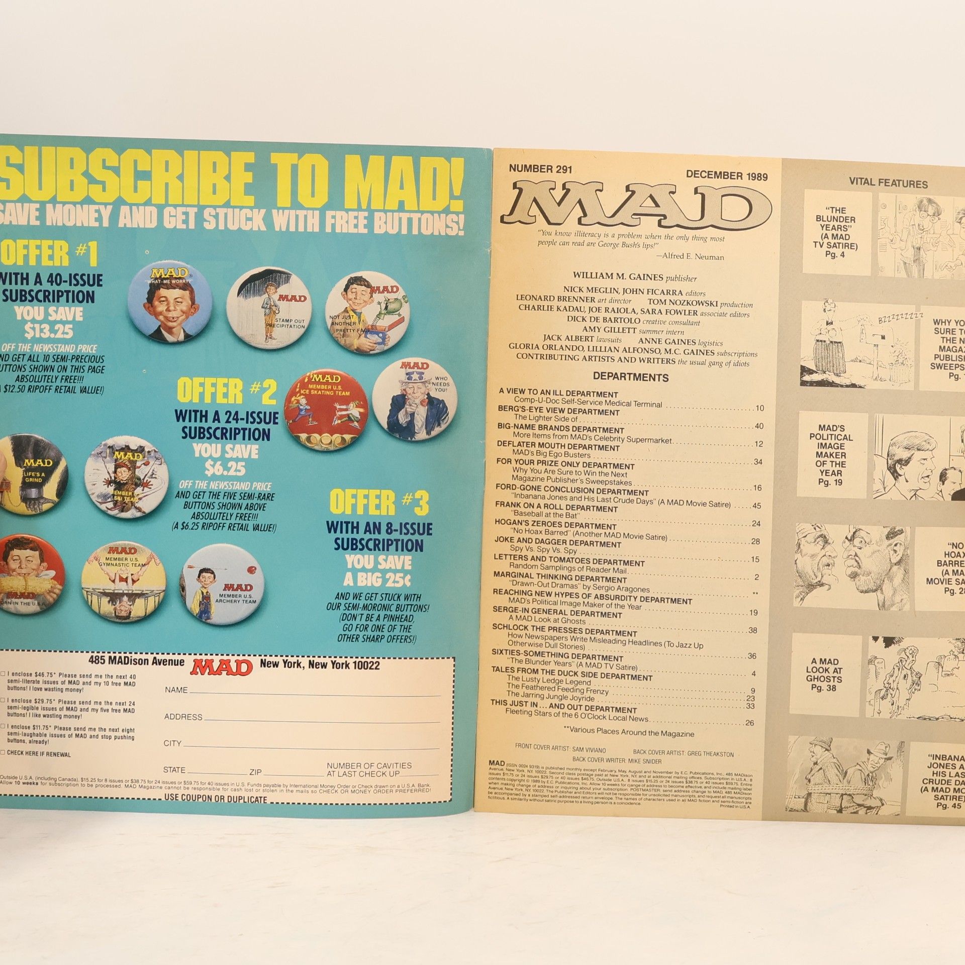 Various authors MAD. No. 291. December 1989