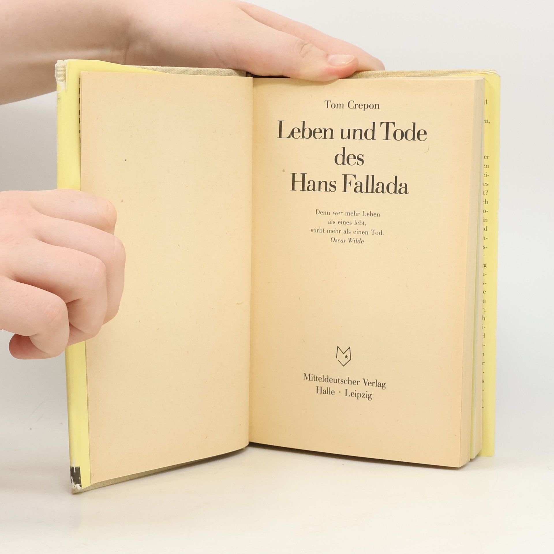 Tom Crepon Leben und Tode des Hans Fallada