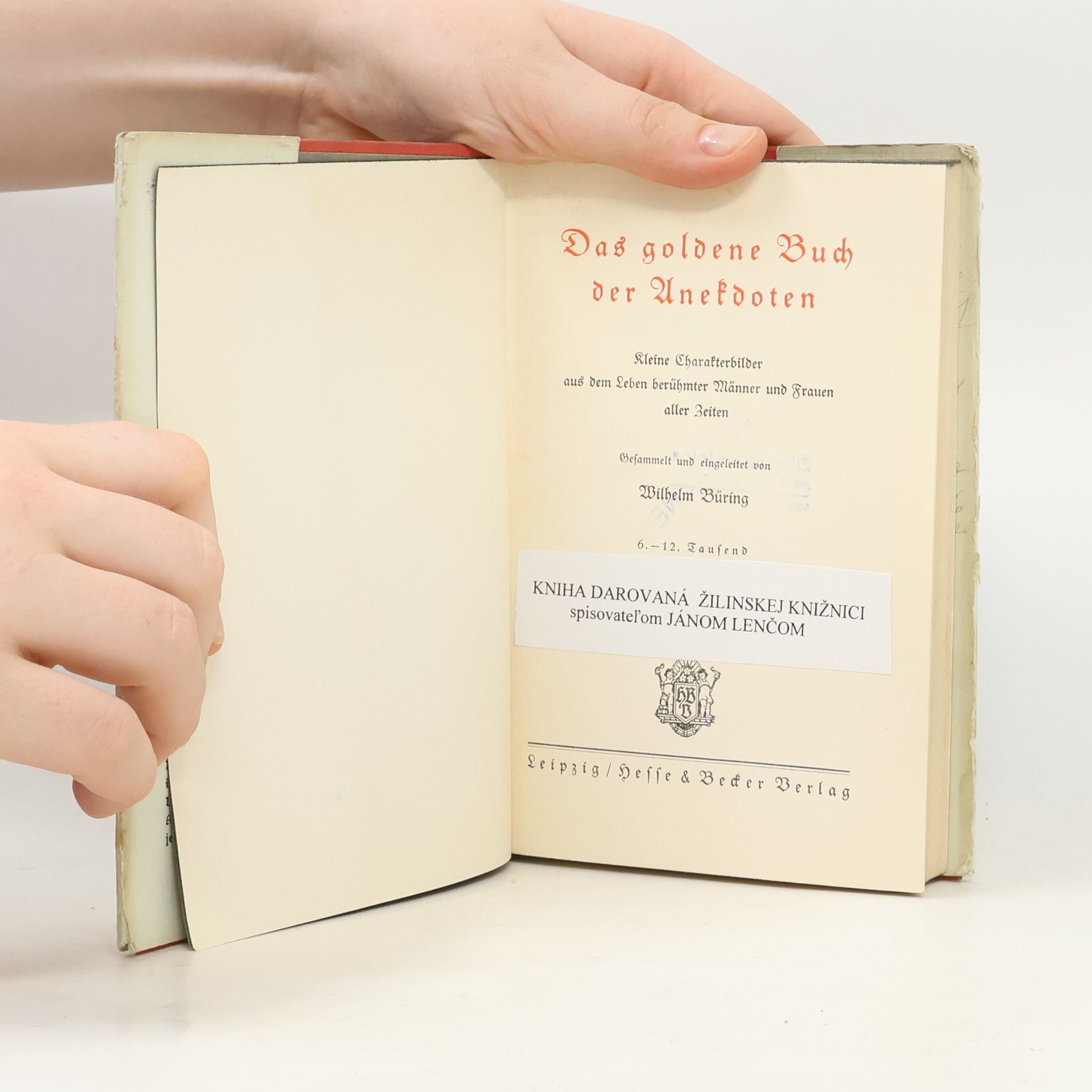Wilhelm Büring Das goldene Buch der Anekdoten