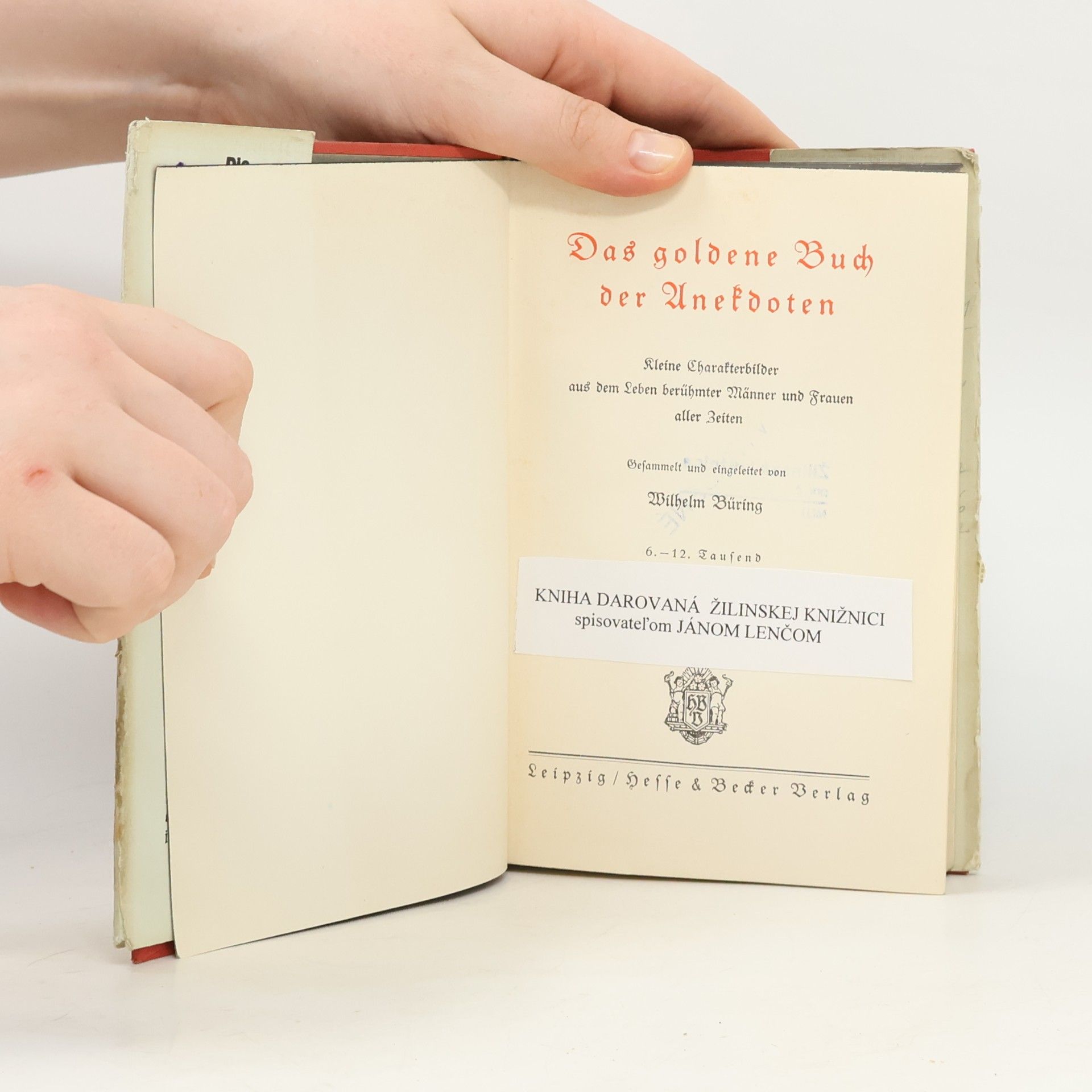 Wilhelm Büring Das goldene Buch der Anekdoten