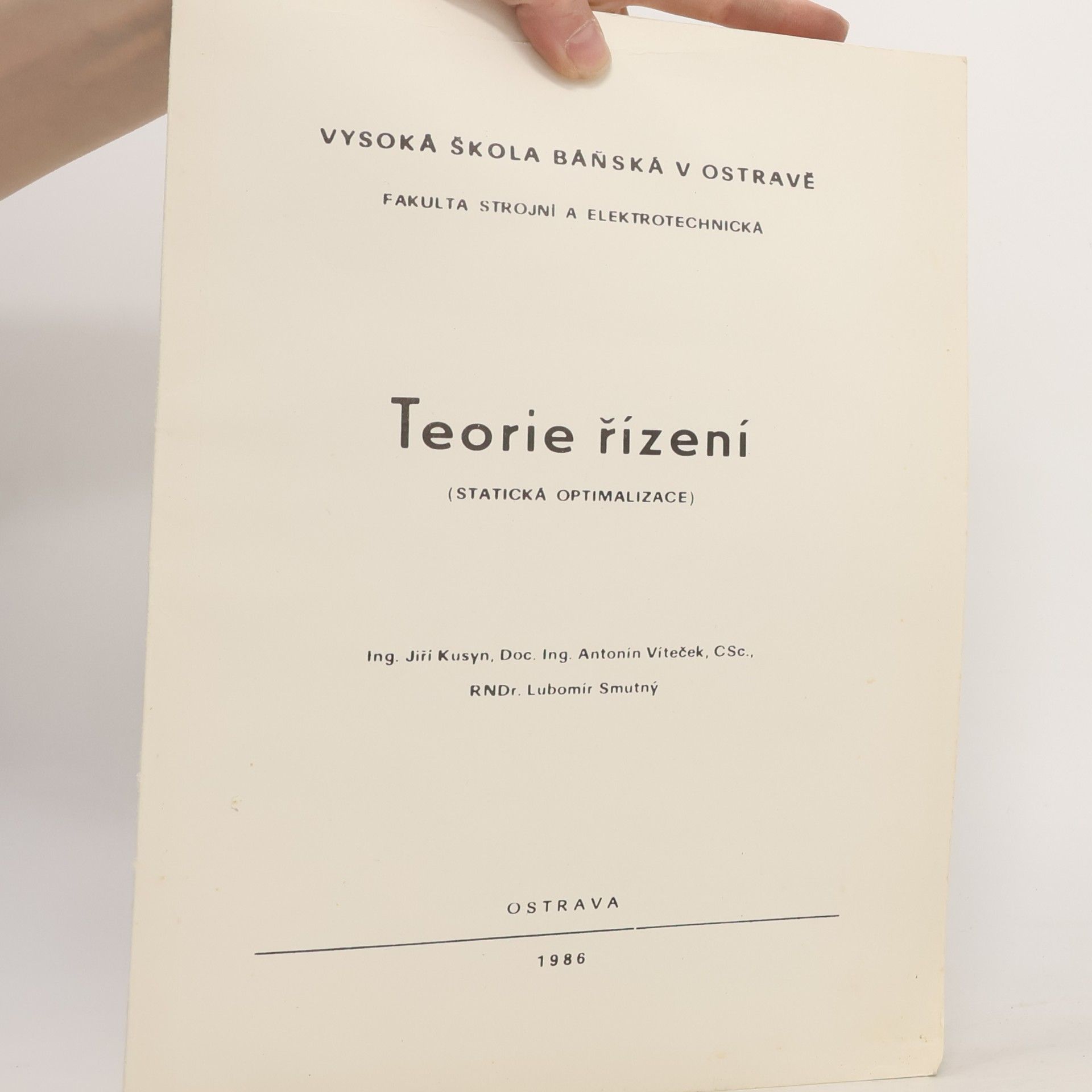 Various authors Teorie řízení