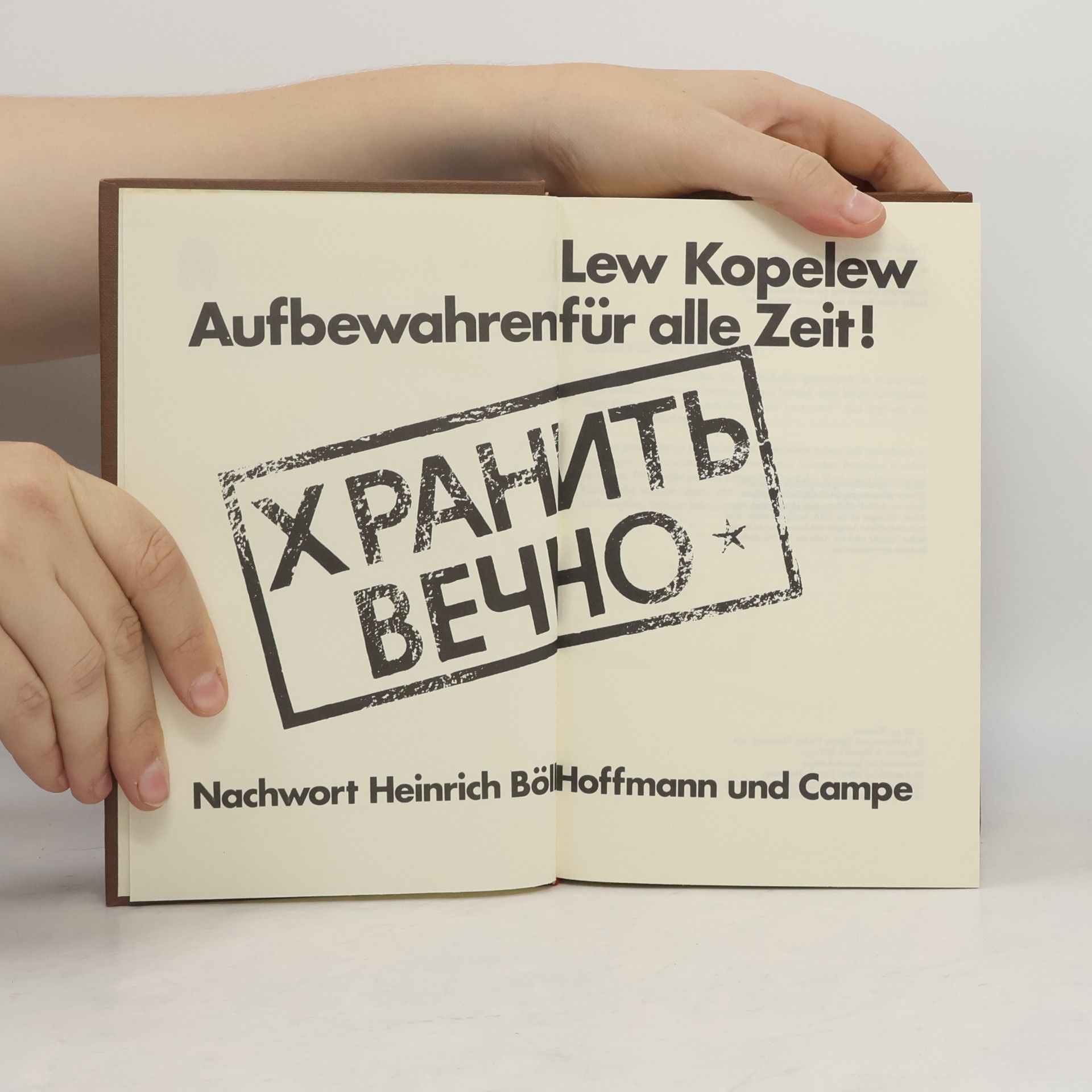 Lew Kopelew Aufbewahrenfür alle Zeit!