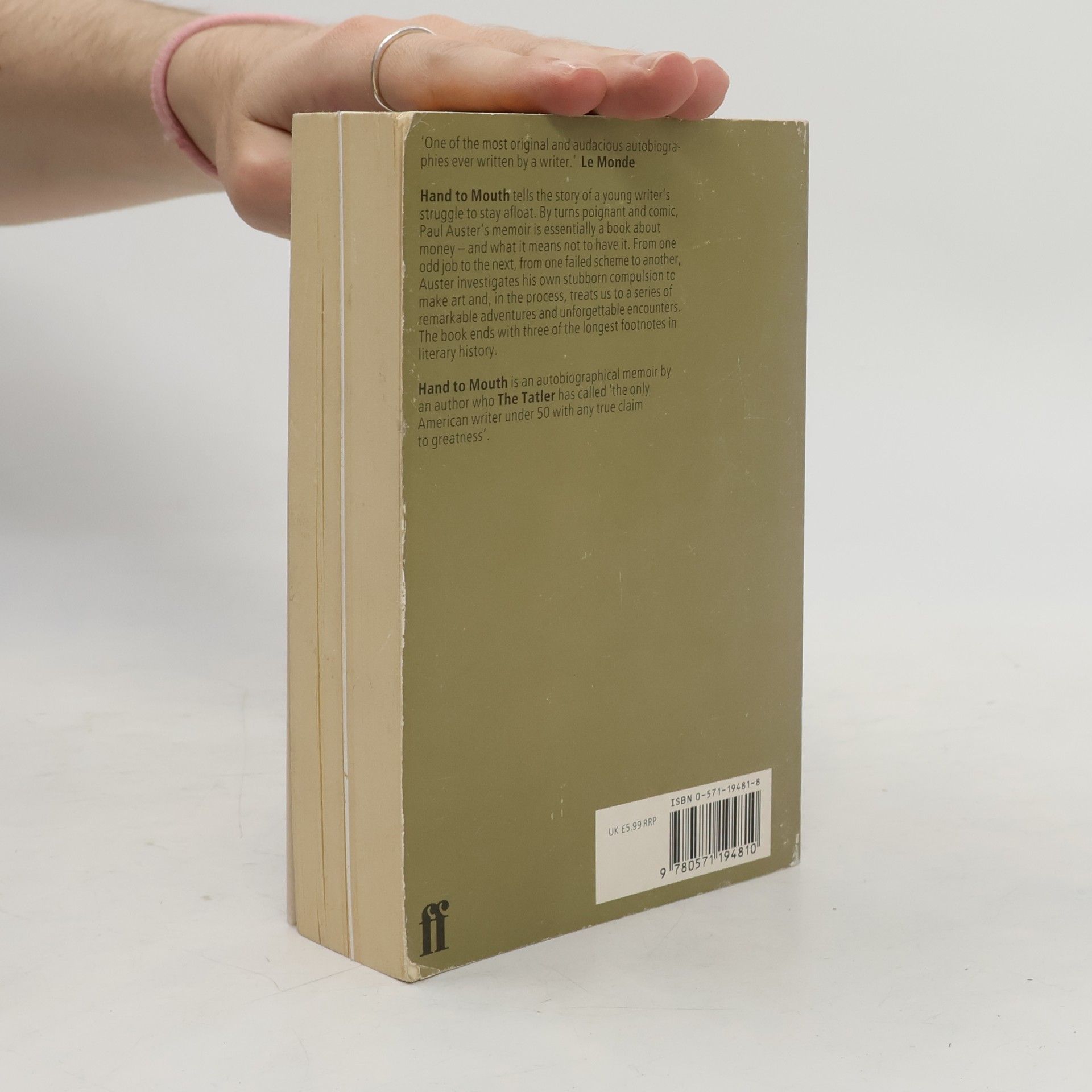 Paul Auster Hand to Mouth