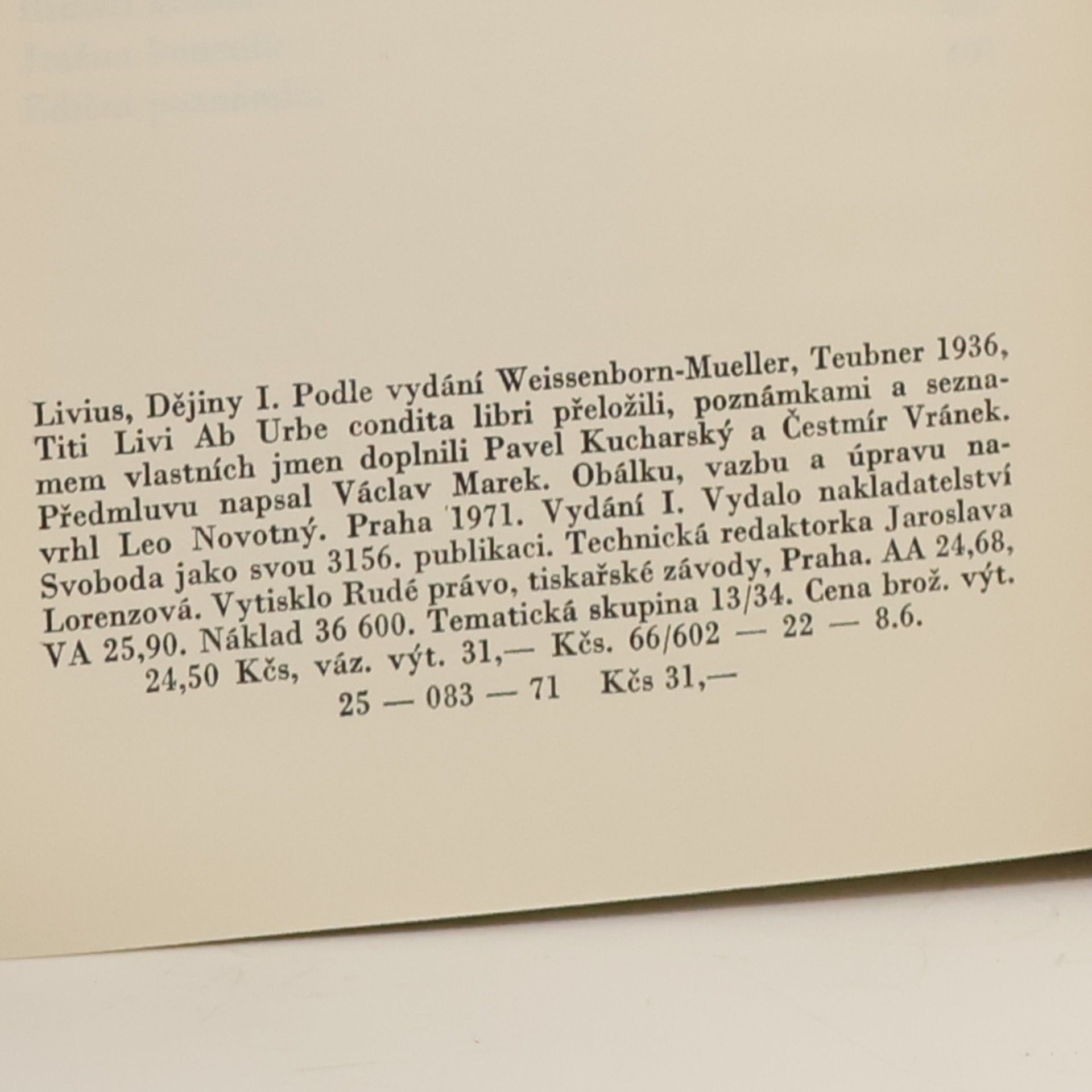 Titus Livius Dějiny I.