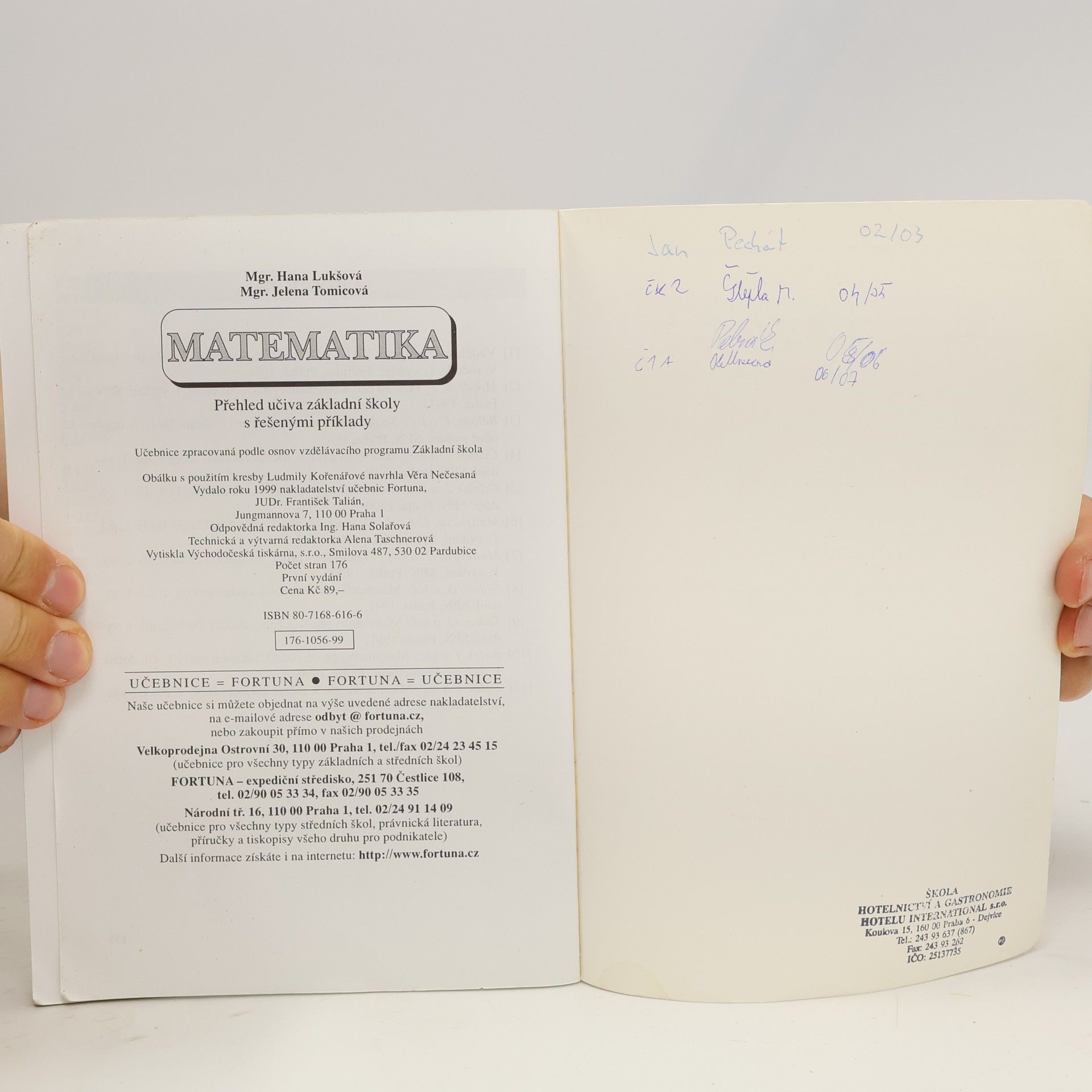 Hana Lukšová Matematika. Přehled učiva základní školy s řešenými příklady
