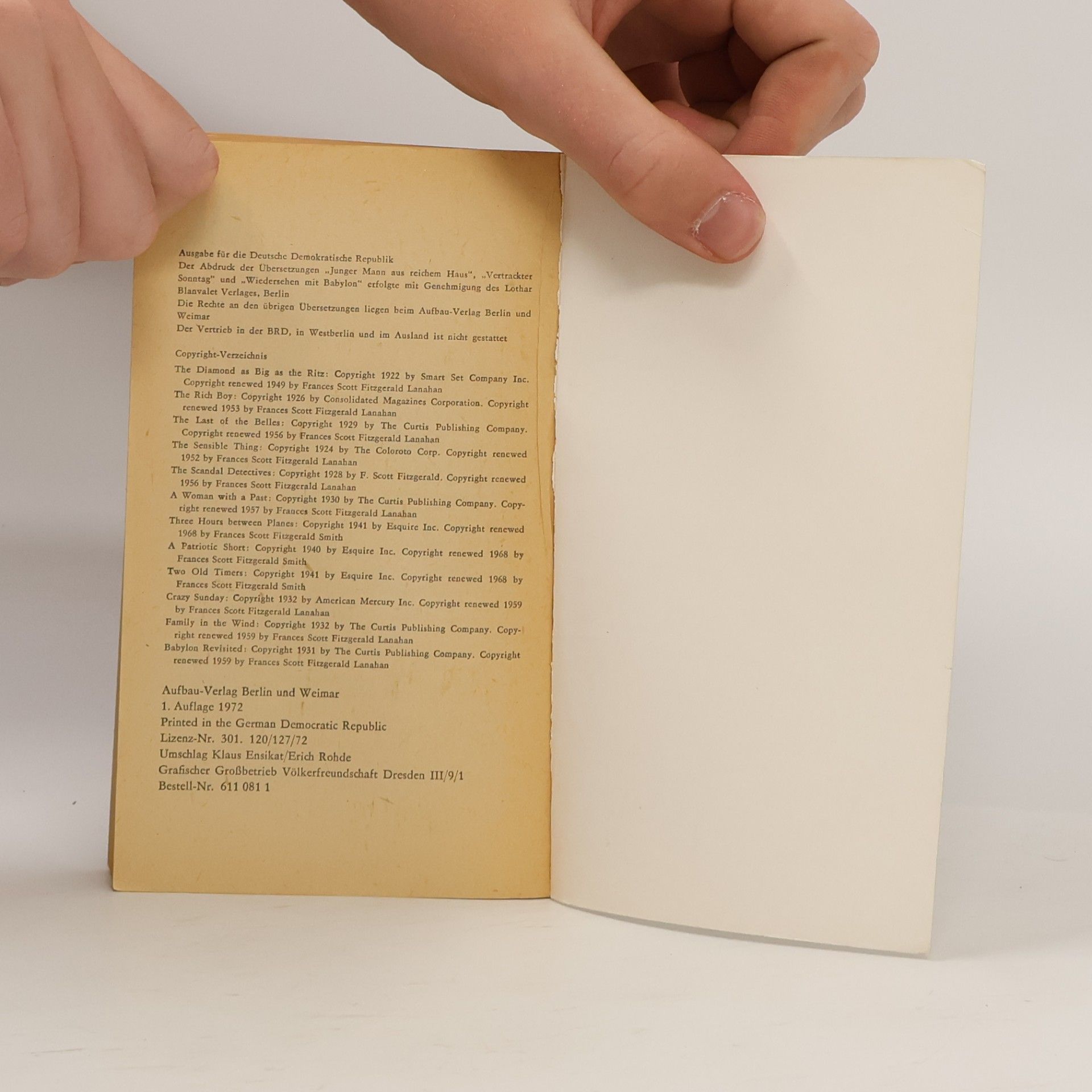 F. Scott Fitzgerald Ein Diamant, so groß wie das Ritz