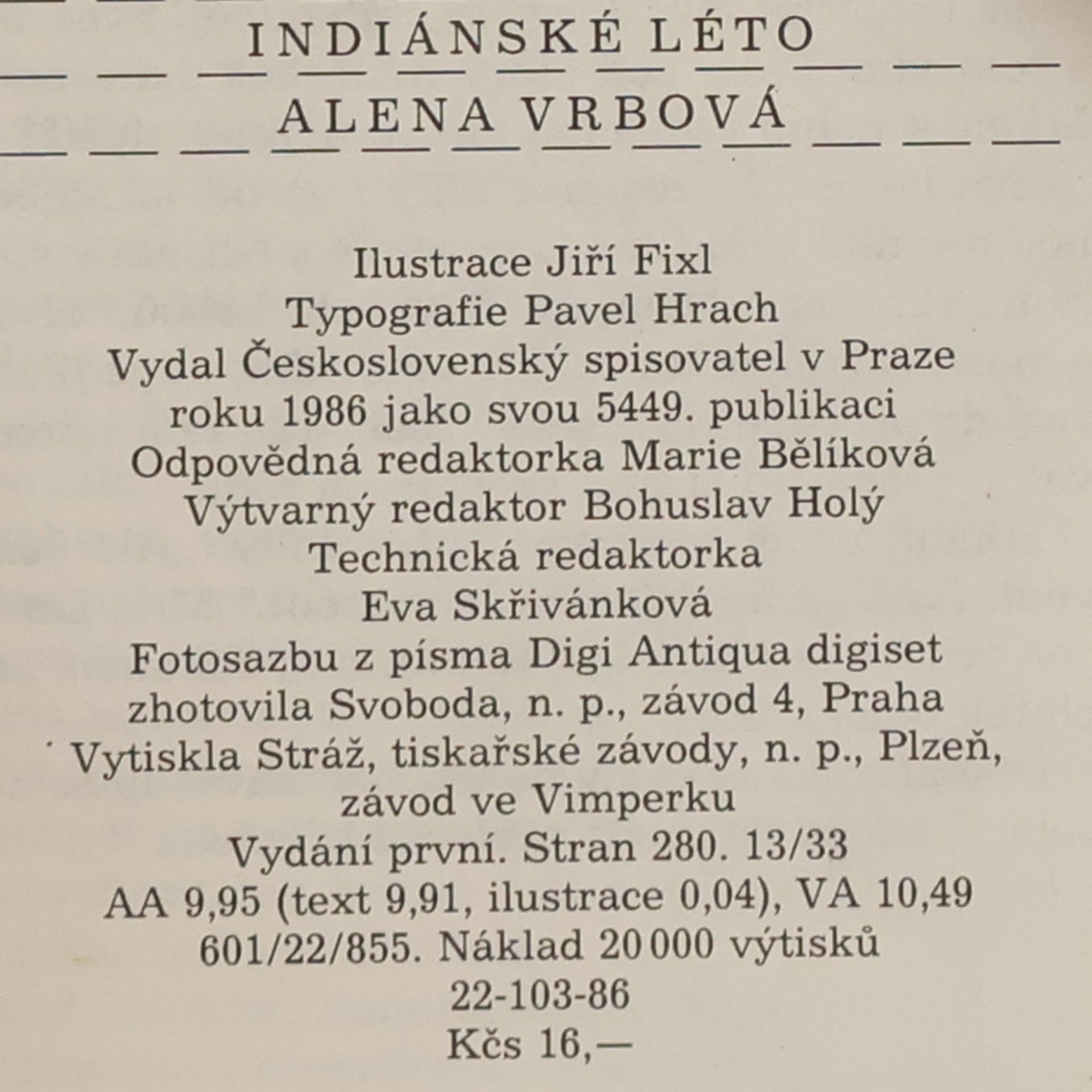 Alena Vrbová Indiánské léto