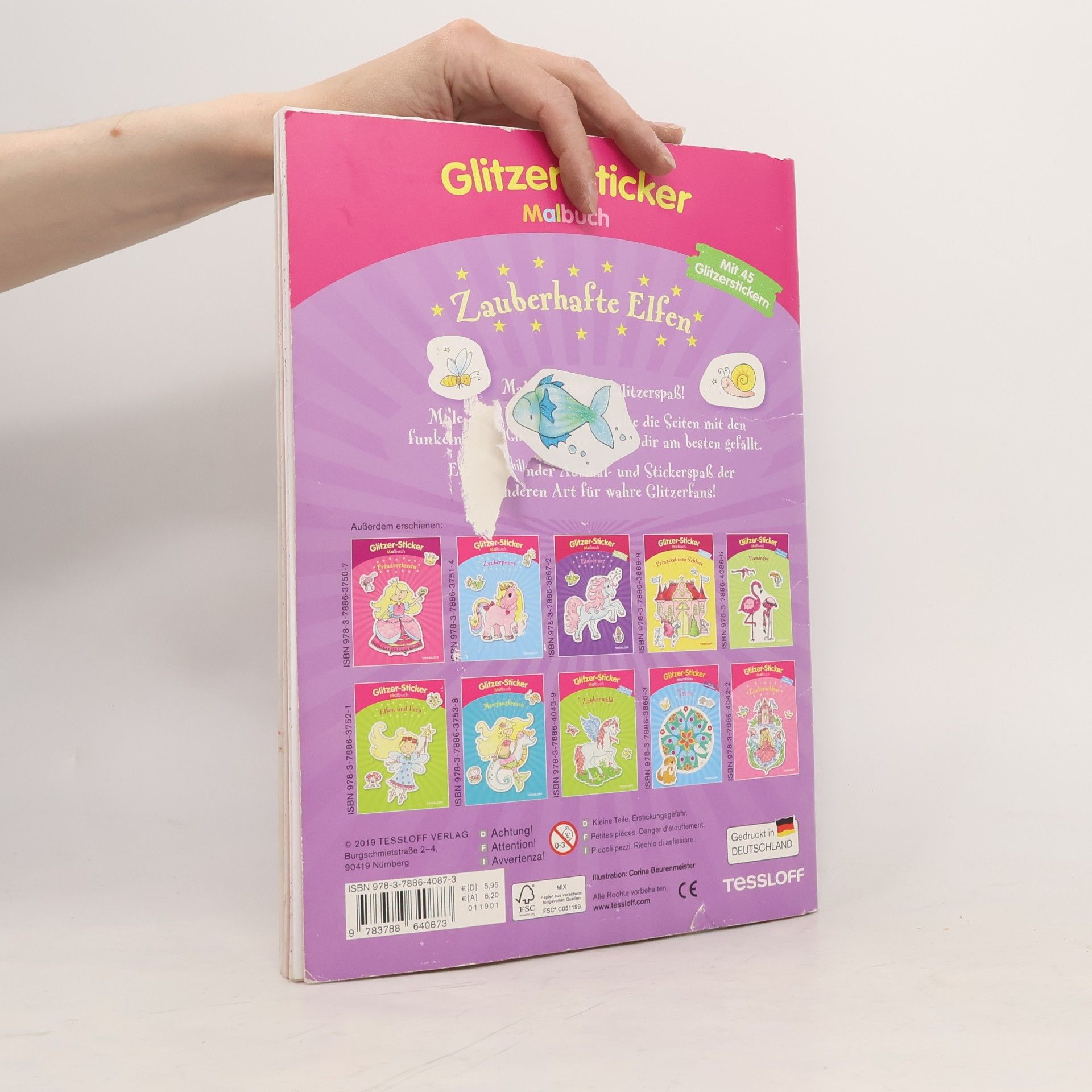 Tessloff Verlag Glitzer-Sticker-Malbuch. Zauberhafte Elfen