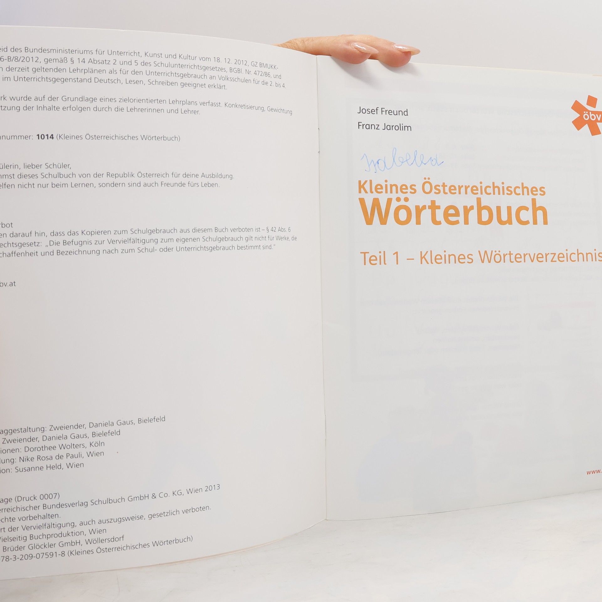 Autorenkollektiv Kleines österreichisches Wörterbuch: Kleines Wörterverzeichnis