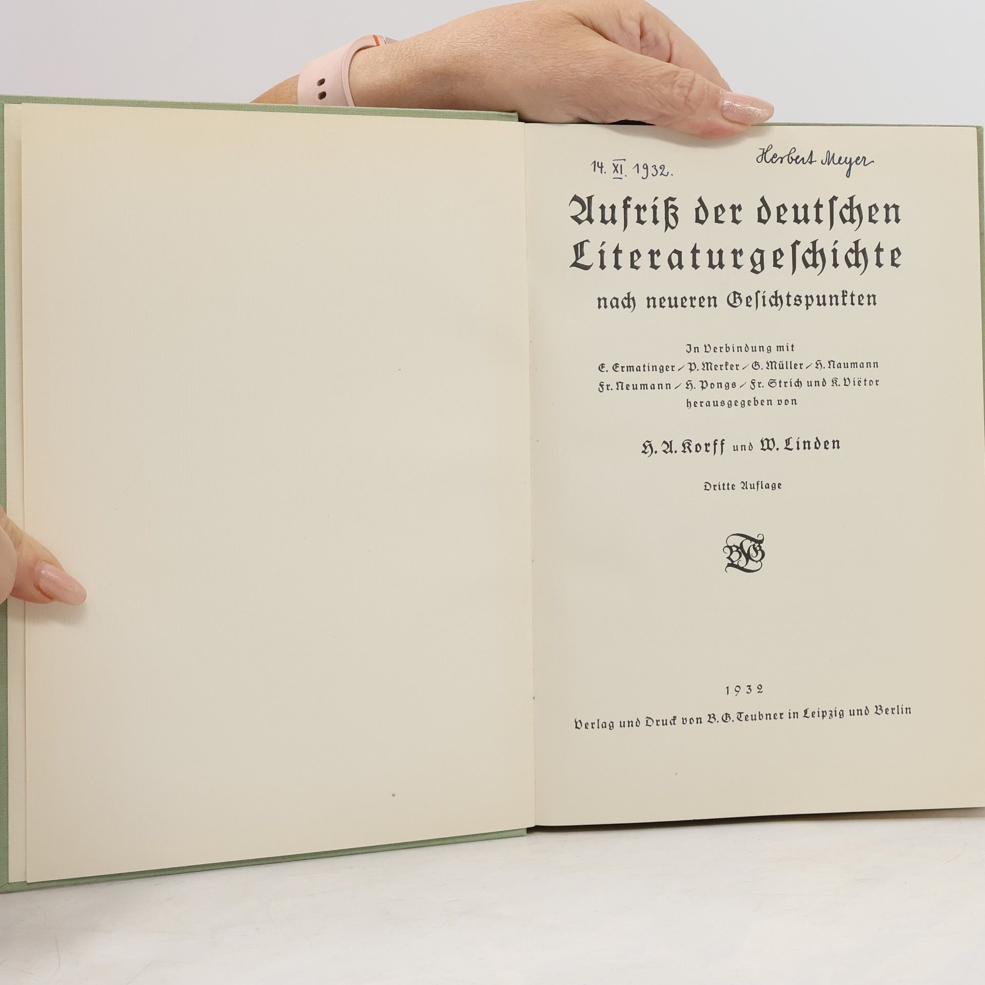 H. A. Korff Aufriß der deutschen Literaturgeschichte nach neueren Gesichtspunkten