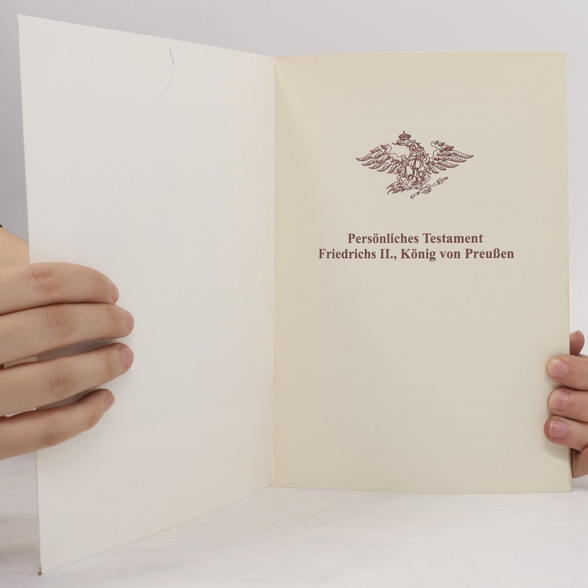 kolektiv Persönliches Testament Friedrichs II., König von Preußen