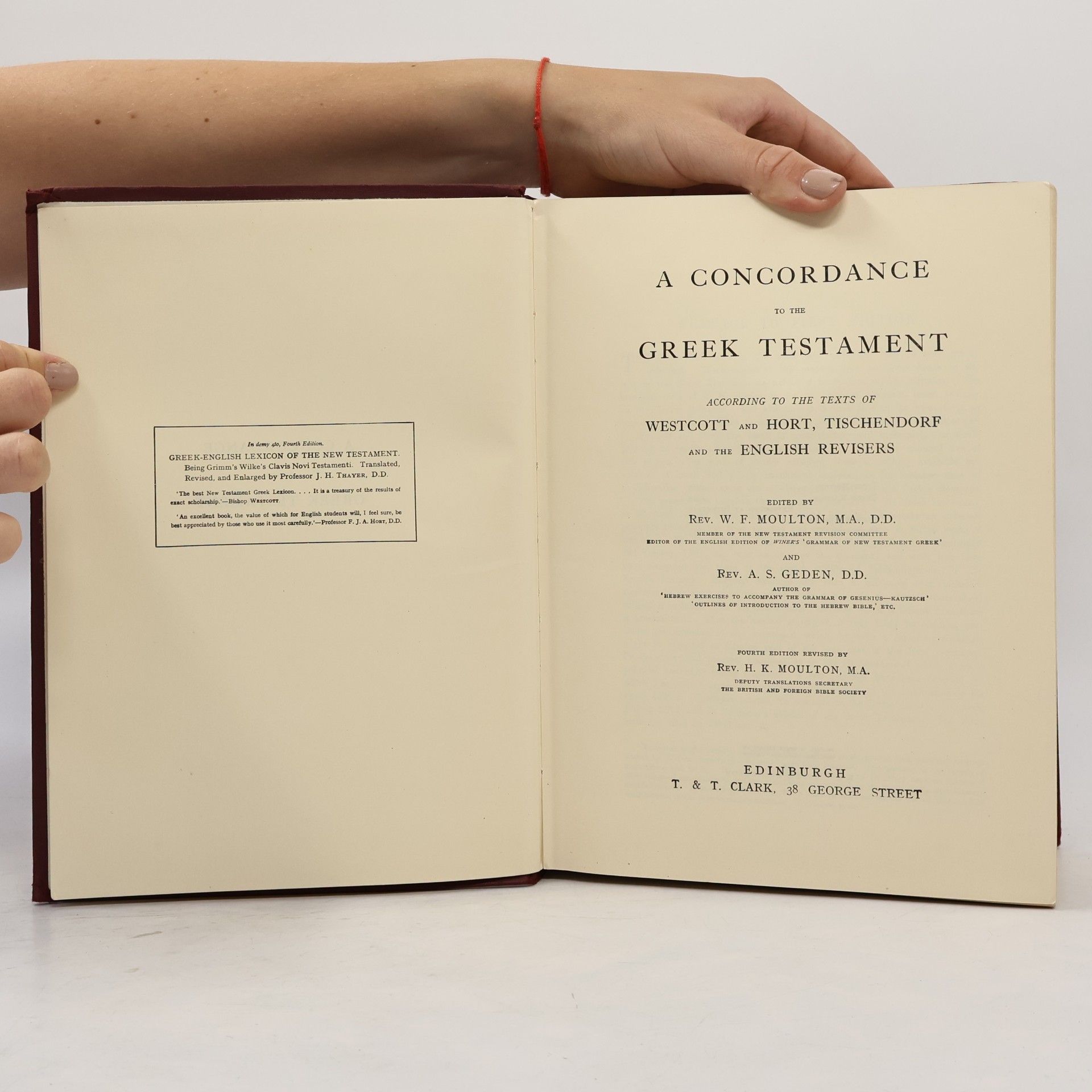 William Fiddian Moulton A Concordance to the Greek Testament