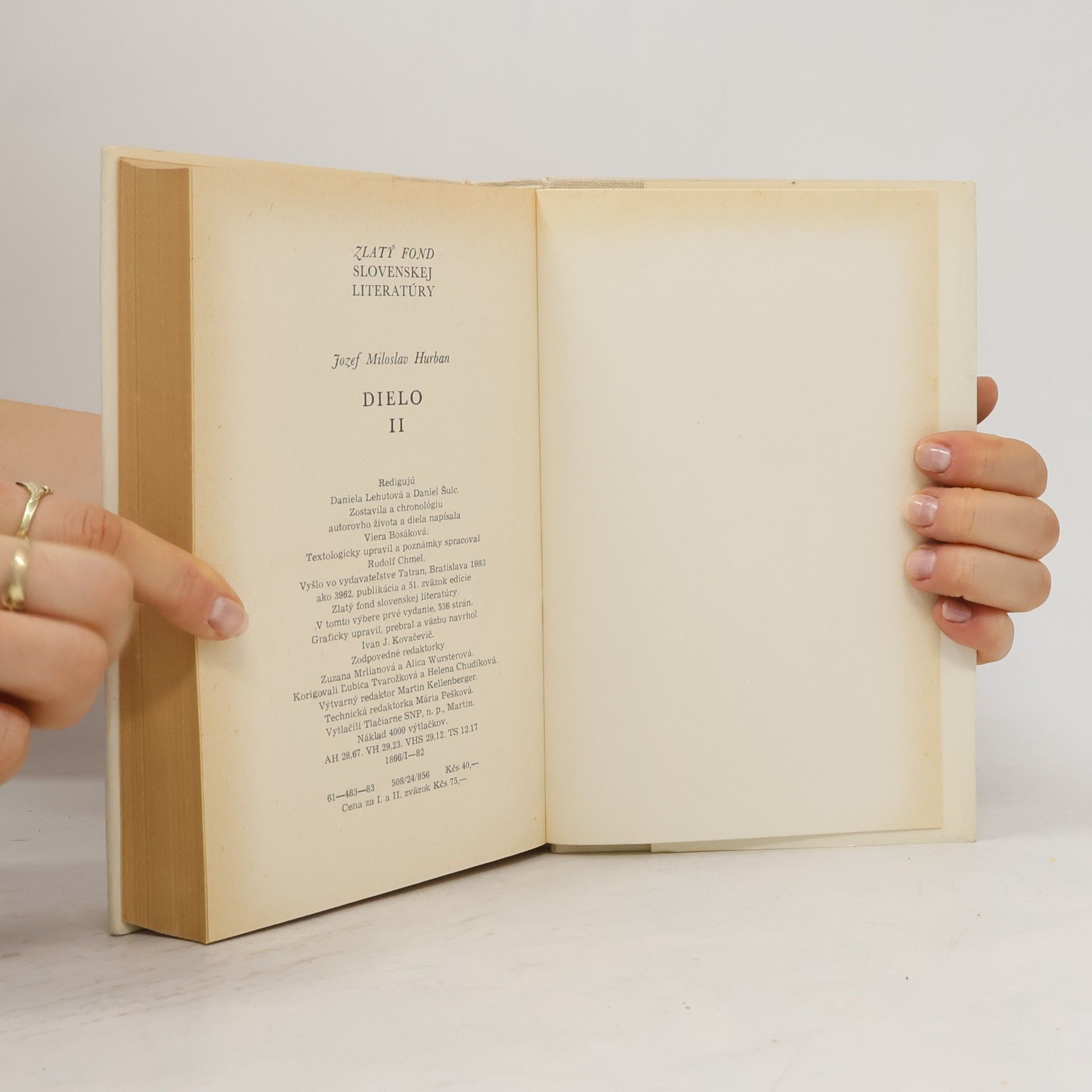 Jozef Miloslav Hurban Zlatý fond slovenskej literatúry. Dielo II.