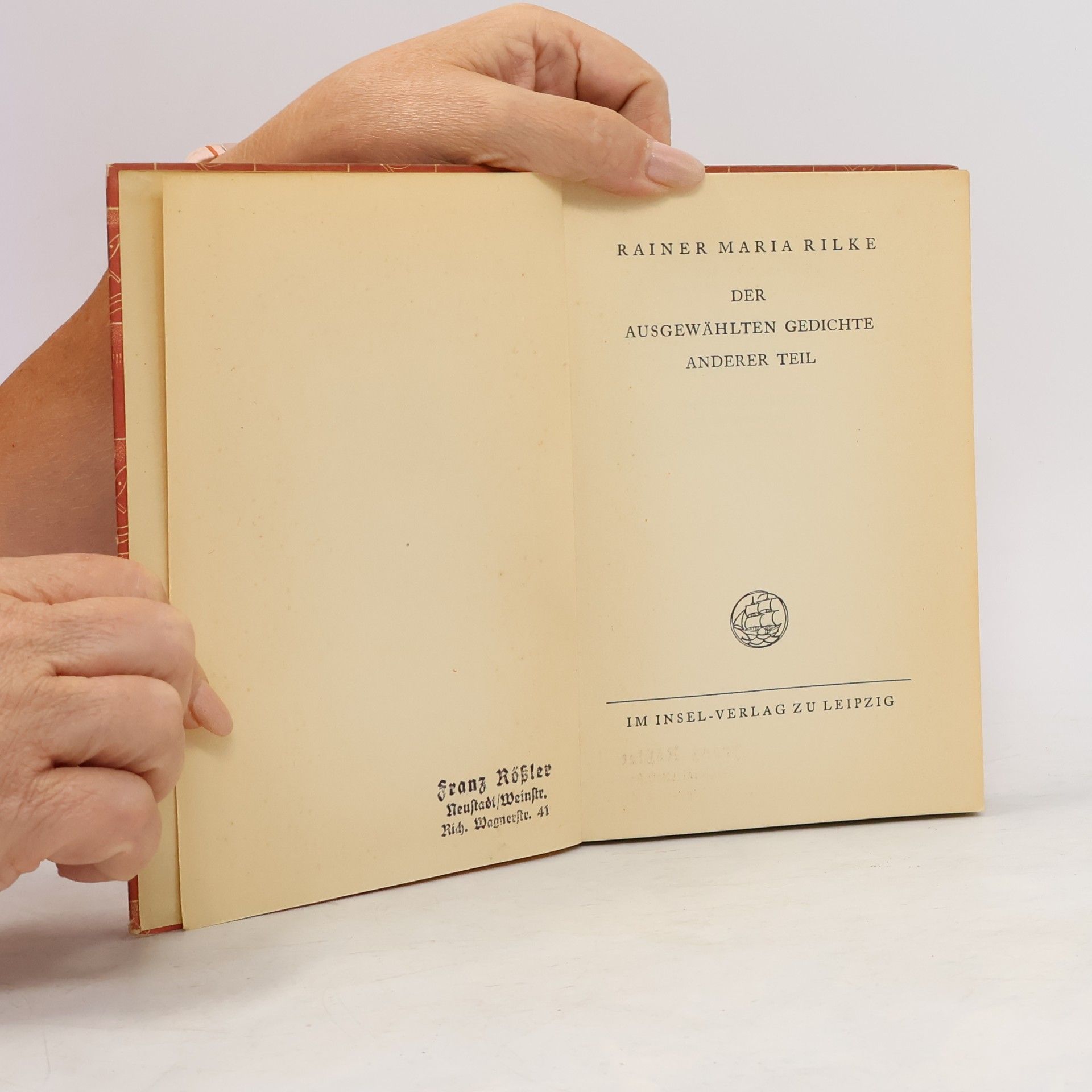 Rainer Maria Rilke Der ausgewählten Gedichte anderer Teil