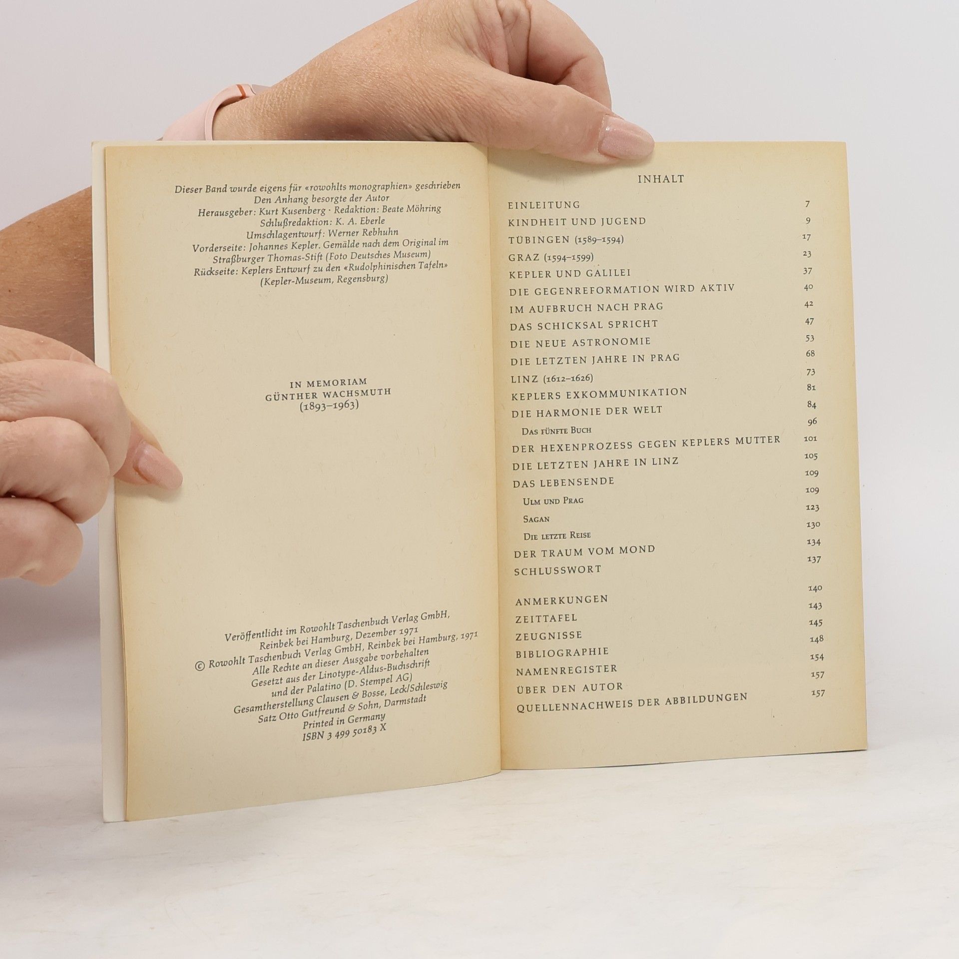 Johannes Hemleben Johannes Kepler in Selbstzeugnissen und Bilddokumenten